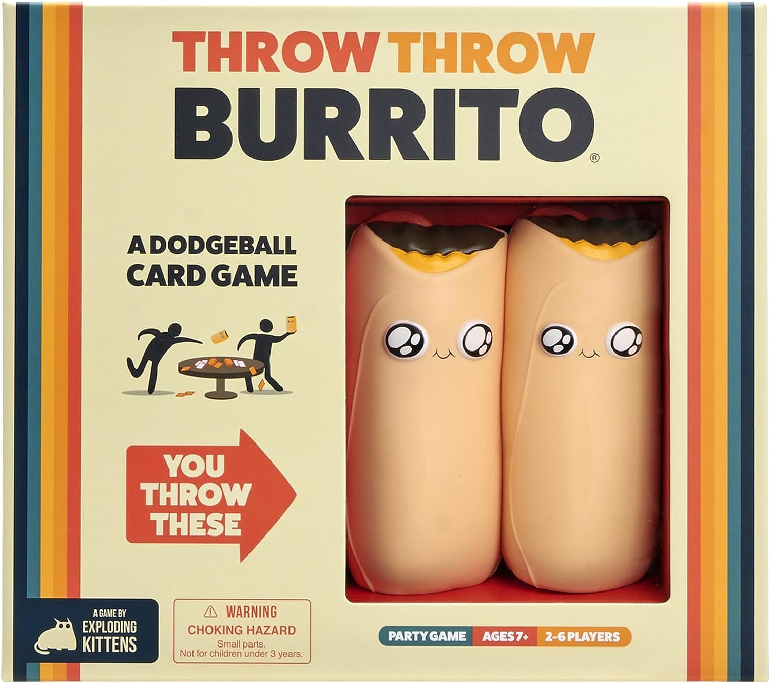 Throw Throw Burrito Card Game by Exploding Kittens - A Dodgeball Card Game - Fun Family Card Games for Adults, Teens & Kids, 2 - 6 Players - Amazing Gadgets Outlet