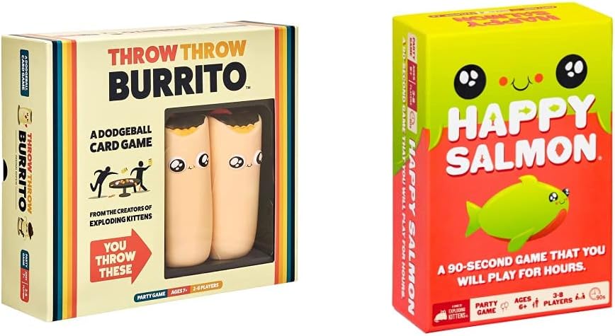 Throw Throw Burrito Card Game by Exploding Kittens - A Dodgeball Card Game - Fun Family Card Games for Adults, Teens & Kids, 2 - 6 Players - Amazing Gadgets Outlet