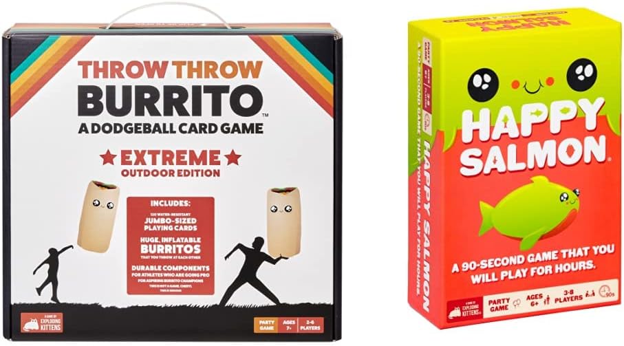 Throw Throw Burrito Card Game by Exploding Kittens - A Dodgeball Card Game - Fun Family Card Games for Adults, Teens & Kids, 2 - 6 Players - Amazing Gadgets Outlet