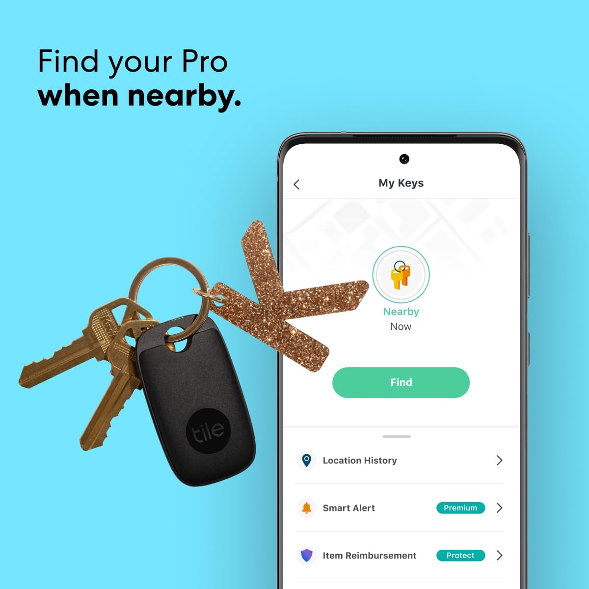 Tile Pro (2022) Bluetooth Item Finder, 1 Pack, 120m finding range, works with Alexa and Google Smart Home, iOS and Android Compatible, Find your Keys, Remotes & More, Black - Amazing Gadgets Outlet