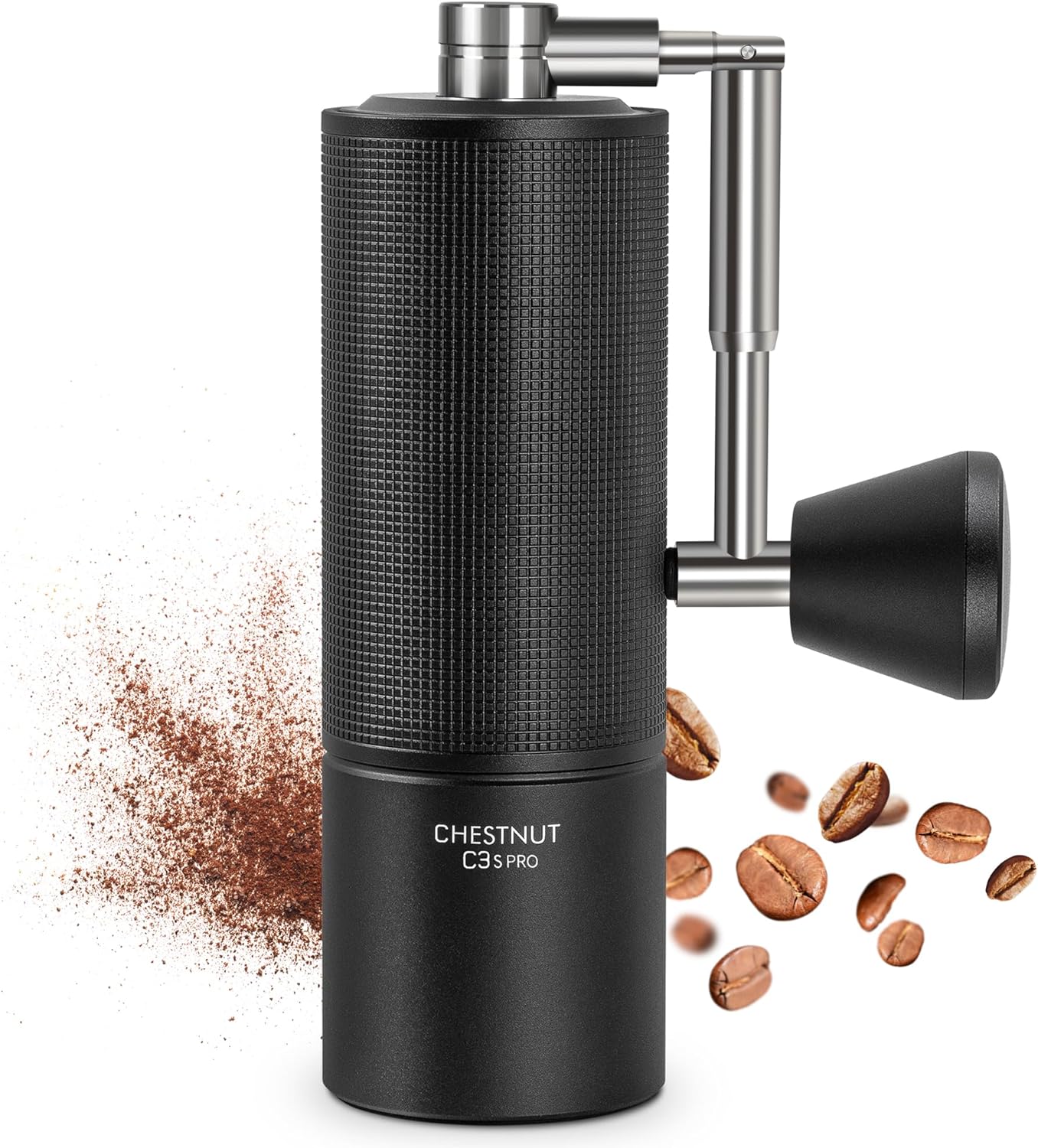 TIMEMORE Manual Coffee Grinder Chestnut C3 ESP Pro, All - Metal Coffee Grinder, Folding Handle, Stainless Steel S2C Conical Burr, Adjustable Grind Setting - Black - Amazing Gadgets Outlet