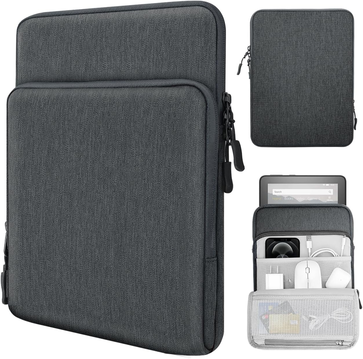 TiMOVO 9 - 11 Inch Tablet Sleeve Bag for iPad Pro 11 2022 - 2018, iPad 10.2 2021 - 2019, iPad 10th Generation 2022, iPad Air 5/4 10.9, Galaxy Tab S9/S8/A8/A7 2023, Protective Bag with Pockets, Black - Amazing Gadgets Outlet