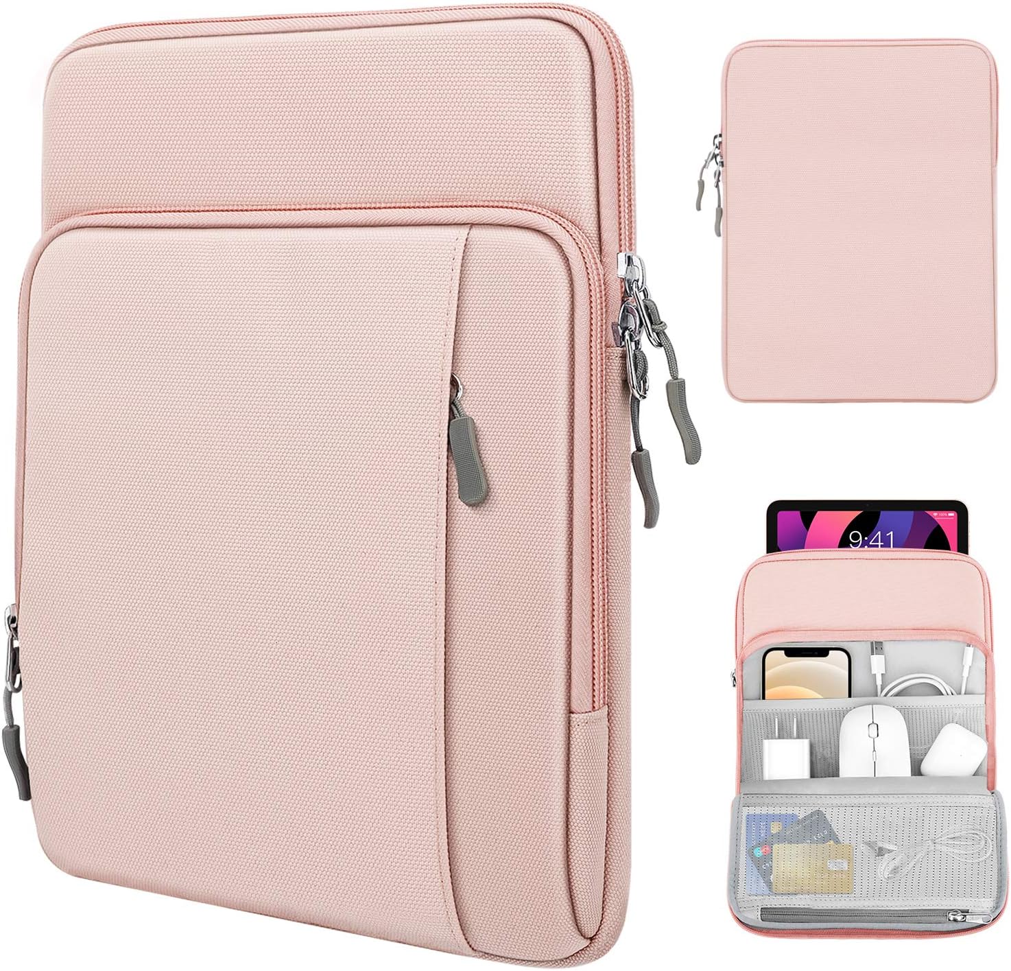 TiMOVO 9 - 11 Inch Tablet Sleeve Bag for iPad Pro 11 2022 - 2018, iPad 10.2 2021 - 2019, iPad 10th Generation 2022, iPad Air 5/4 10.9, Galaxy Tab S9/S8/A8/A7 2023, Protective Bag with Pockets, Black - Amazing Gadgets Outlet