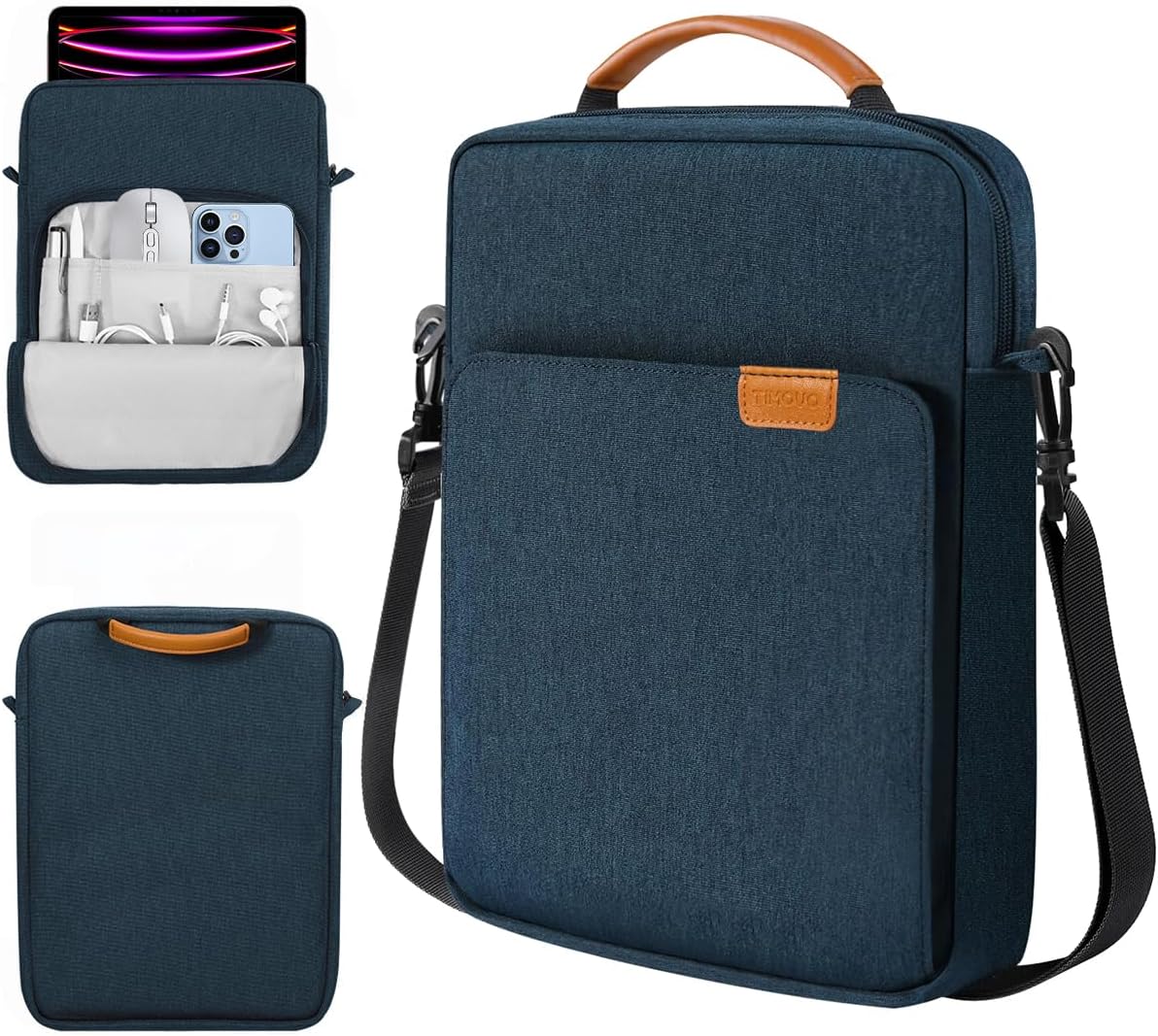 TiMOVO 9 - 11" Tablet Sleeve Bag Case with Shoulder Strap for iPad 10.2 2021 - 2019, iPad 10th Generation 2022, iPad Air 5/4 10.9, iPad Pro 11 2022 - 2018, Galaxy Tab S9/S8/A8/A7 2023, Black & Grey - Amazing Gadgets Outlet