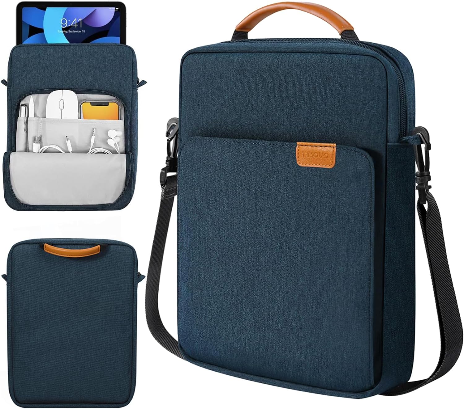 TiMOVO 9 - 11" Tablet Sleeve Bag Case with Shoulder Strap for iPad 10.2 2021 - 2019, iPad 10th Generation 2022, iPad Air 5/4 10.9, iPad Pro 11 2022 - 2018, Galaxy Tab S9/S8/A8/A7 2023, Black & Grey - Amazing Gadgets Outlet