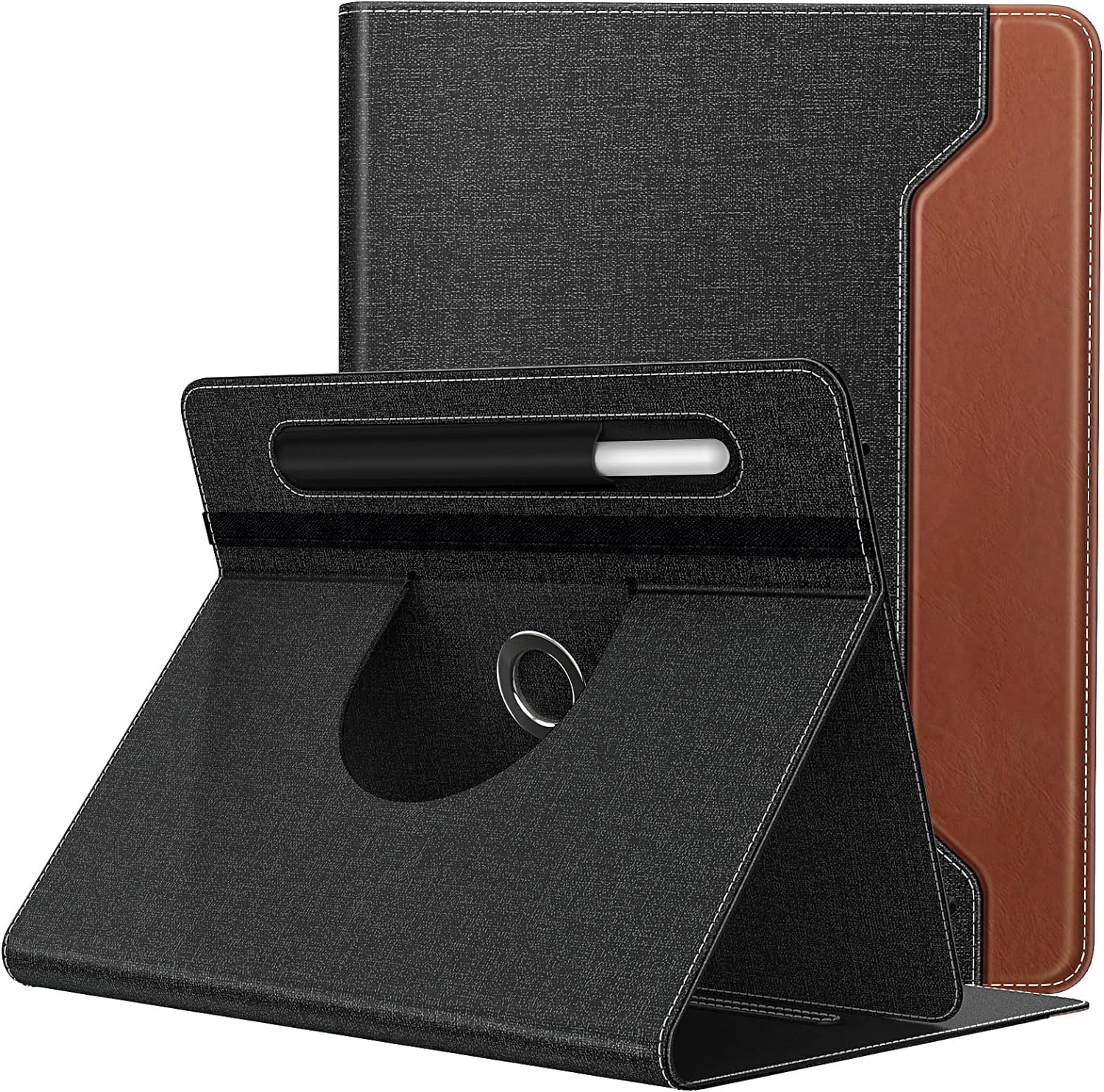 TiMOVO Universal Case for 9 - 11 Inch Tablet, 360 Degree Rotating Stand Protective Cover with Pen Pocket for 9 10 10.1 Inch Android Touchscreen Tablet, Black Brown - Amazing Gadgets Outlet