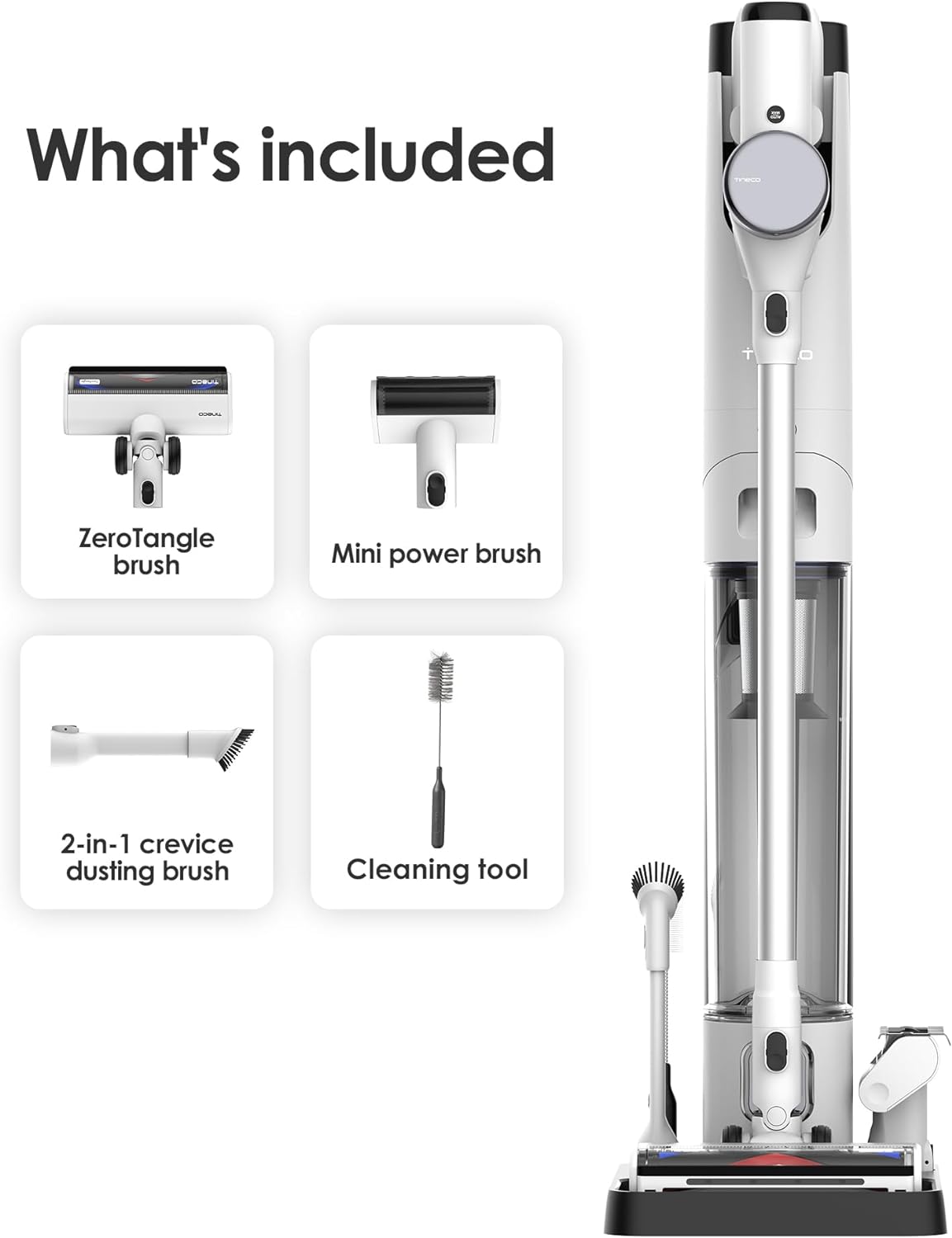 Tineco Pure ONE Station Cordless Stick Vacuum Cleaner with 3L Dust Clean Station, Complete Self - Cleaning Up to 60 Mins Runtime, Powerful Suction and Lightweight, Multi - Surface Floor Cleaning - Amazing Gadgets Outlet