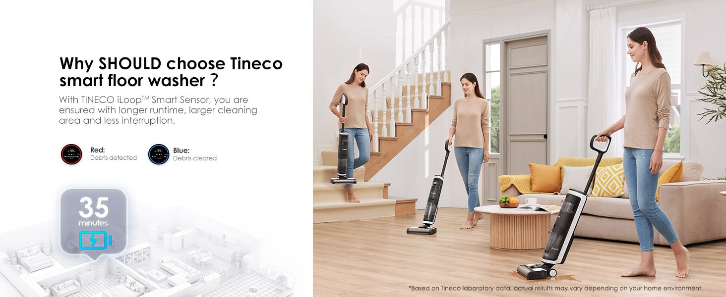 Tineco Wet and Dry Vacuum Cleaner, Cordless 3 - in - 1 Floor Cleaner FLOOR ONE S3, Smart Suction Lightweight Multi - Surface Hard Floors Cleaning - Amazing Gadgets Outlet