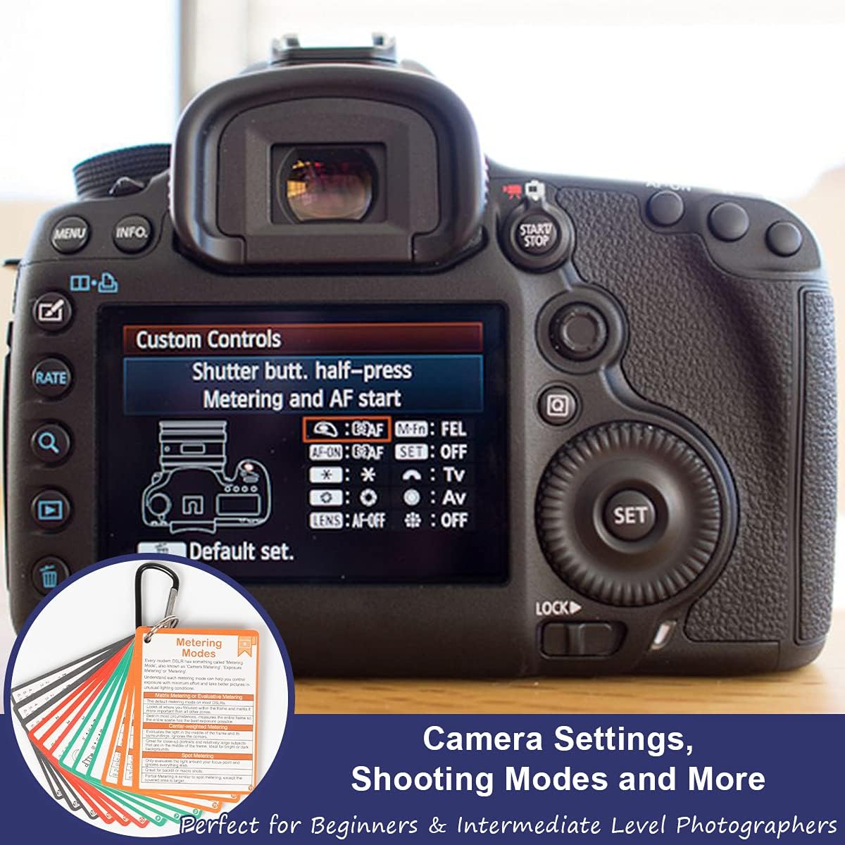 Tip Info Photography Accessories DSLR Cheat Sheet Cards for Canon, Nikon, Sony, Camera Quick Reference Guides & Tips: Settings, Exposure, Modes, Composition, Lighting etc 4×3 inch - Amazing Gadgets Outlet