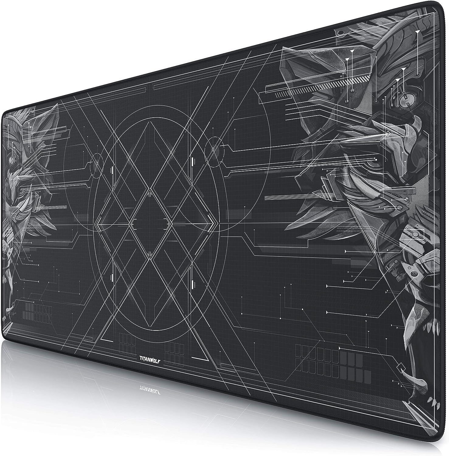 TITANWOLF World Map XXL Speed Gaming Mouse Pad Mouse Mat - 900 x 400 x 3mm - XXL mousepad - Table mat large size - improved precision and speed - Design Planisphere - Amazing Gadgets Outlet