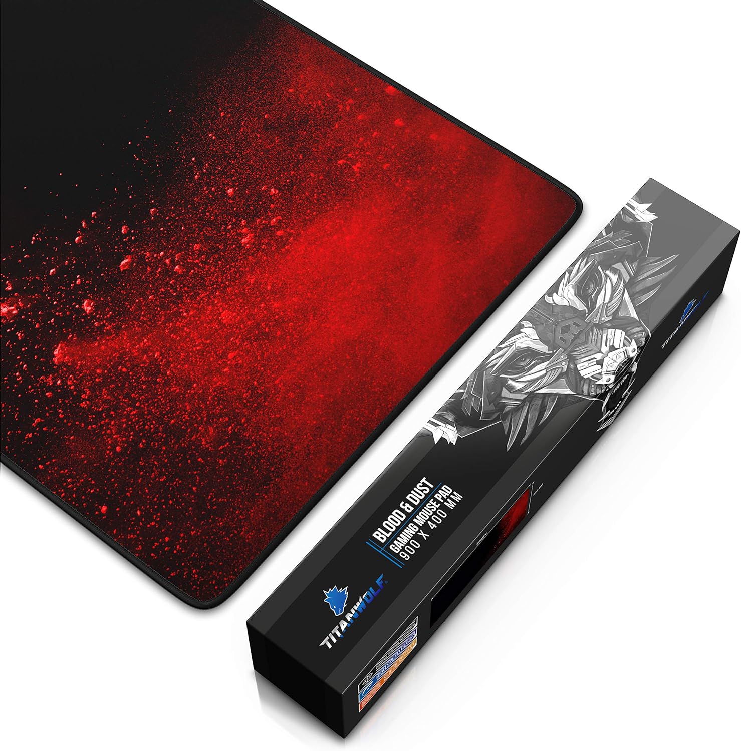 TITANWOLF - XXL Gaming Mouse Pad - 900 x 400 x 3 mm - extra large mouse mat - table mat - extra large size - improved precision and speed - rubber base for stable grip - washable - Amazing Gadgets Outlet