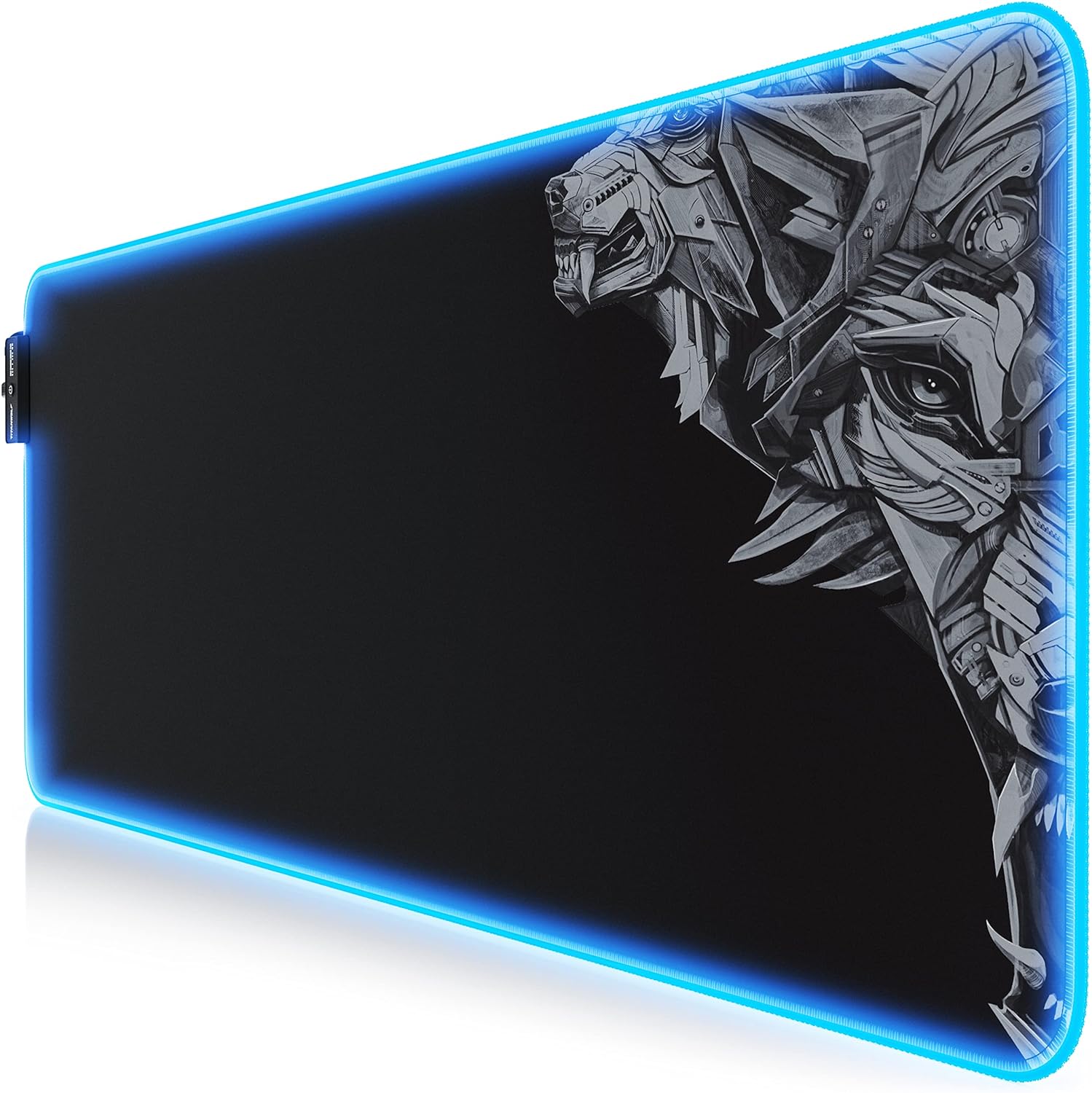 TITANWOLF XXL RGB Gaming Mouse Mat Pad - 800x300mm - XXXL Extended Large LED Mousepad - 11 Multi colors and effect modes - Non Slip Rubber Base - Computer Keyboard Mice Mat for Macbook PC - Lava - Amazing Gadgets Outlet