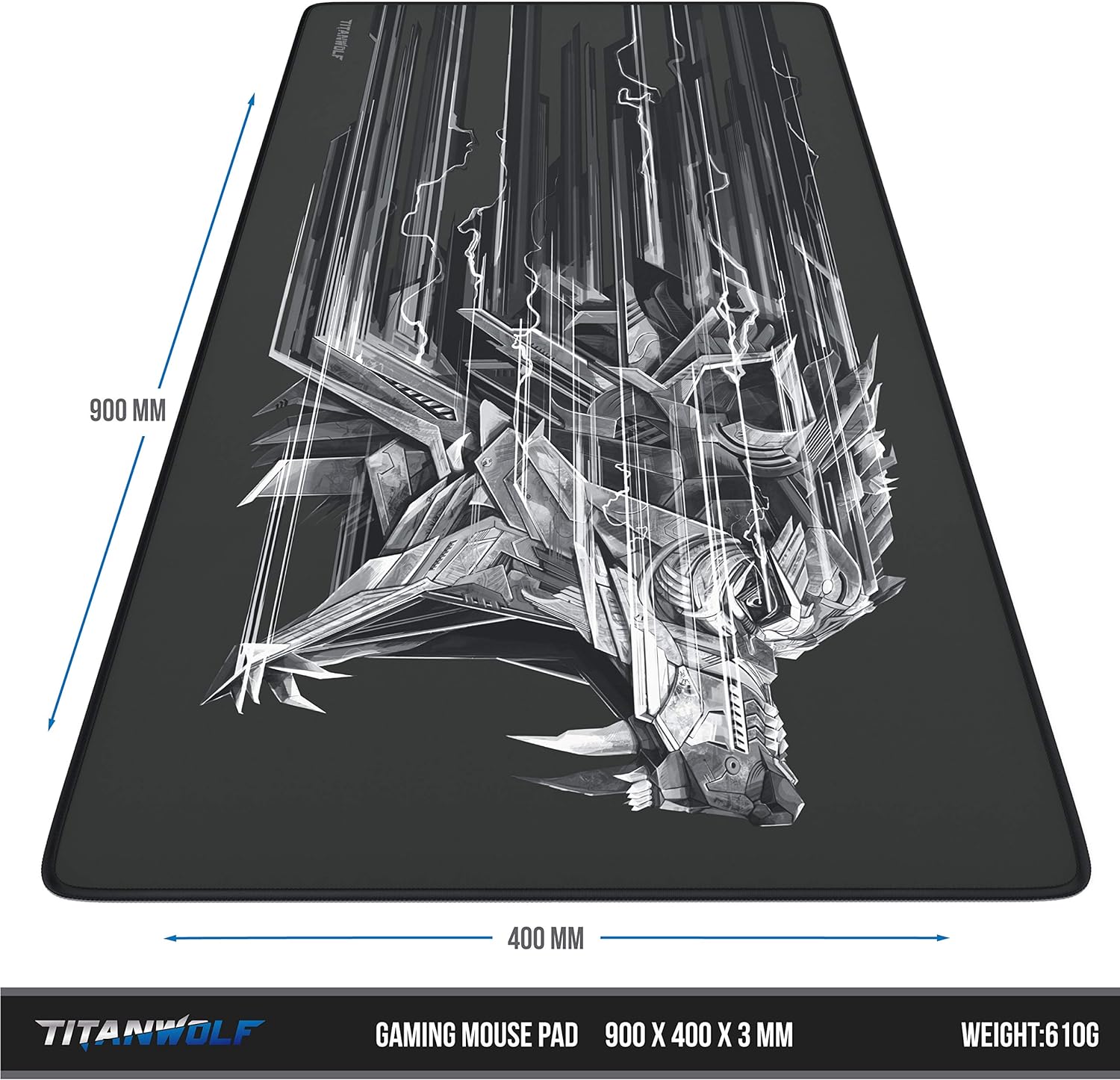 TITANWOLF XXL Speed Gaming Mouse Pad - Mouse Mat 900 x 400 x 3 mm - XXL mousepad - table mat large size - improved precision and speed - rubber base for stable grip on smooth surfaces - non slip - Amazing Gadgets Outlet