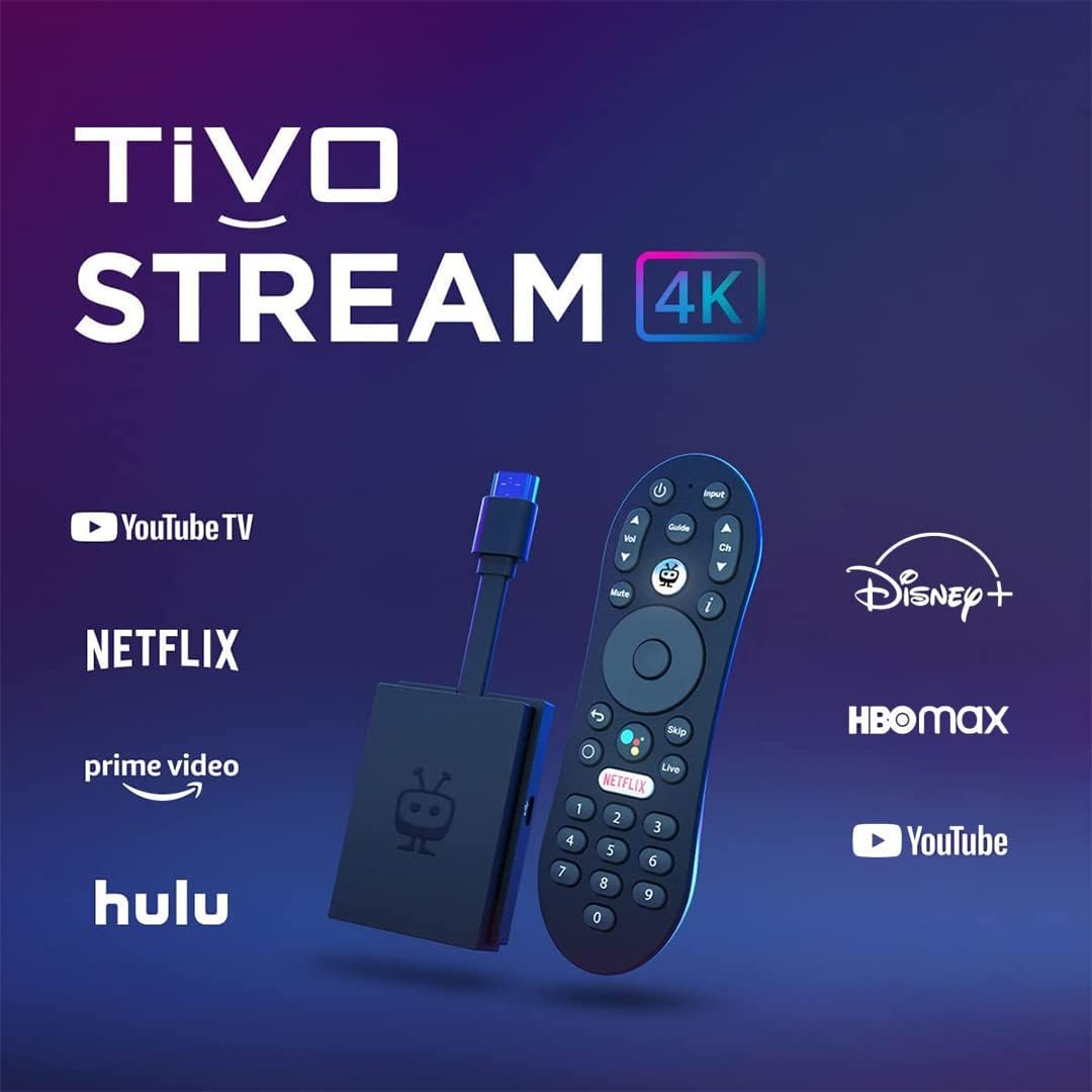 TiVo Stream 4K – Every Streaming App and Live TV on One Screen – 4K UHD, Dolby Vision HDR and Dolby Atmos Sound – Powered by Android TV – Plug - In Smart TV - Amazing Gadgets Outlet