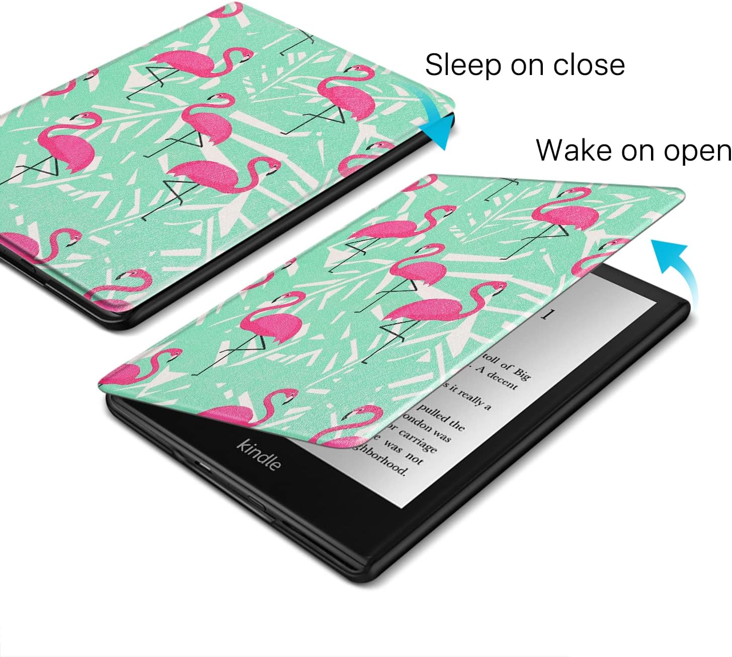 TNP Case for 6.8" Kindle Paperwhite 11th Generation 2021 / Kindle Paperwhite Signature Edition, PU Leather Cover, Protective Sleeve Folio Case for Kindle E - Reader with Auto Sleep/Wake, Flamingo - Amazing Gadgets Outlet