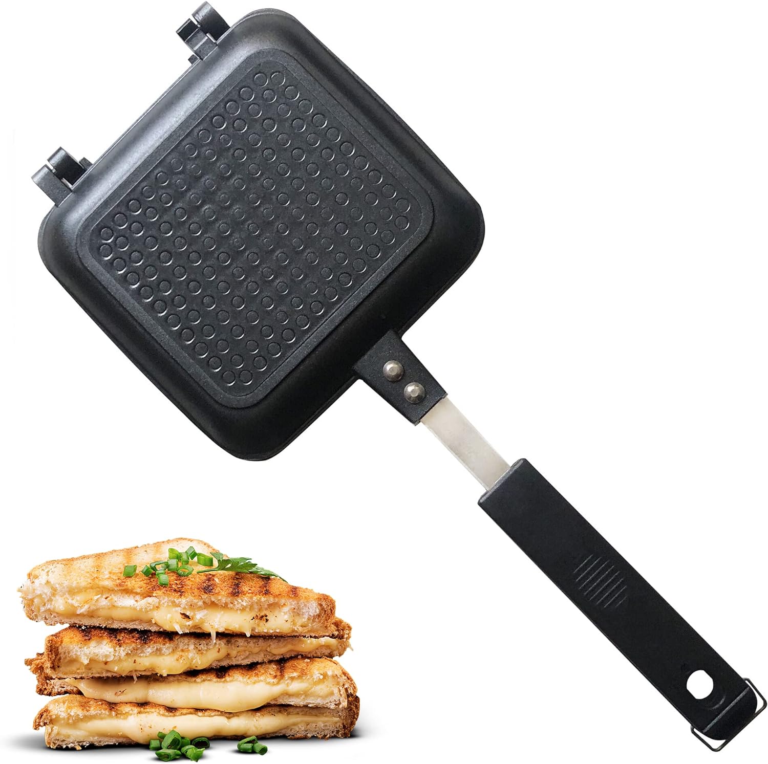 Toasted Sandwich Maker - Panini Press or Grilled Cheese Maker - Stove Top Toastie Non - Stick Ideal for Indoors and Outdoors by Jean Patrique - Amazing Gadgets Outlet