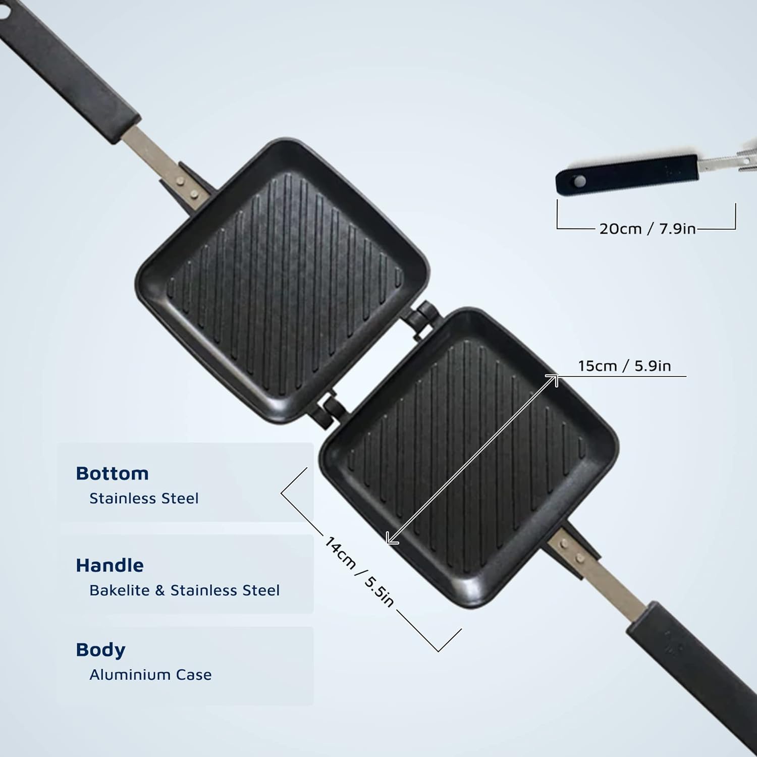 Toasted Sandwich Maker - Panini Press or Grilled Cheese Maker - Stove Top Toastie Non - Stick Ideal for Indoors and Outdoors by Jean Patrique - Amazing Gadgets Outlet