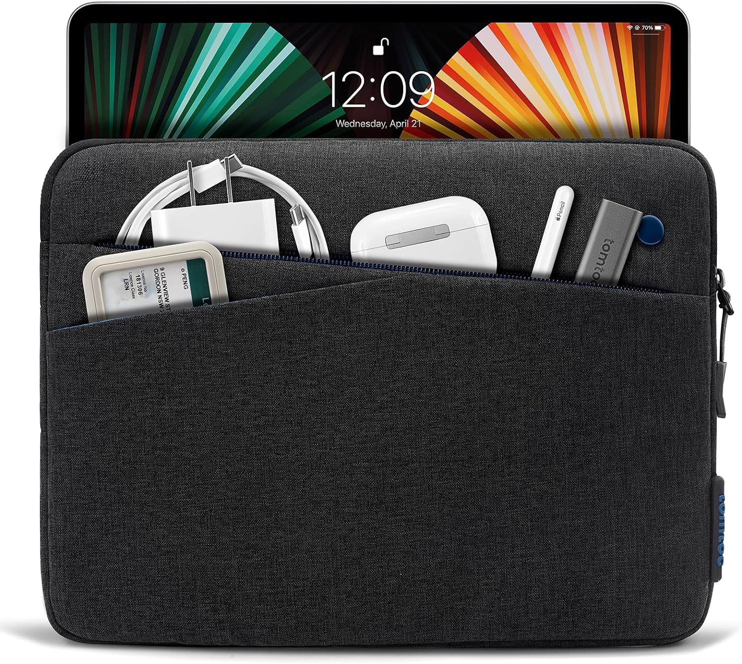 tomtoc Tablet Sleeve Bag for 12.9 - inch iPad Pro M2&M1 (6th/5/4/3rd generation) 2023 - 2018 with Magic Keyboard and Smart Keyboard Folio or Logitech Slim Folio Pro Case, Front Pocket Tablet Accessories - Amazing Gadgets Outlet