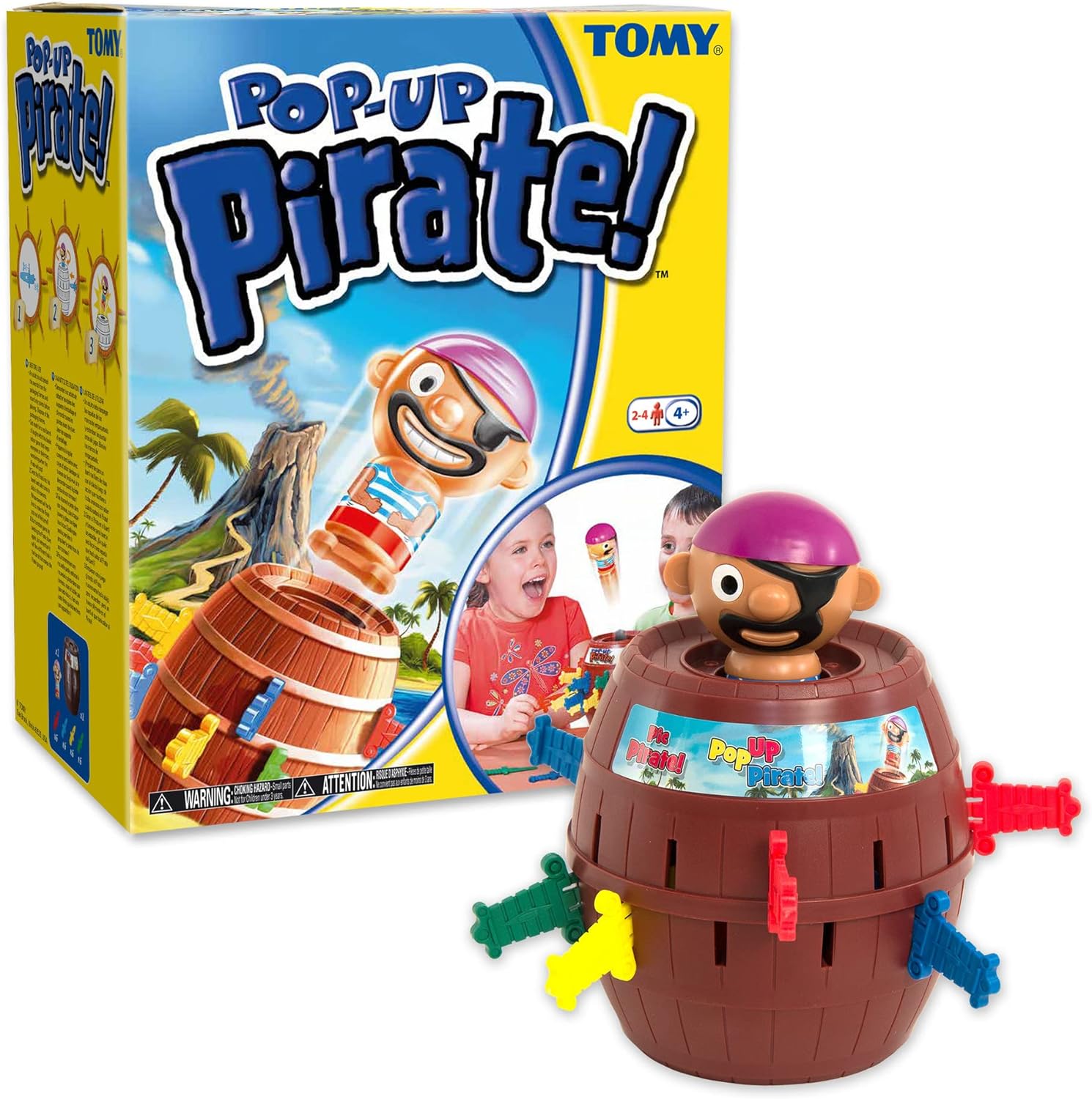 TOMY Pop Up Pirate Classic Children's Action Board Game, Family and Preschool Kids Game for Children 4, 5, 6, 7, 8 Year Old Boys Girls Adults,Packaging may vary, Wood - Choc Brown - Amazing Gadgets Outlet