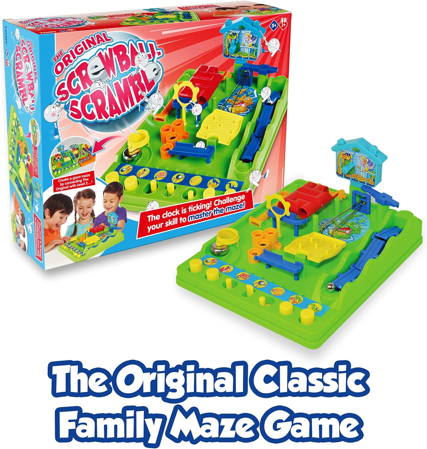 TOMY Screwball Scramble Classic Retro Children's Preschool Action Board Game, Puzzle Board Family Game, Kids Game For 5, 6, 7, 8 and 9 Year Old Boys and Girls, Packaging May Vary - Amazing Gadgets Outlet