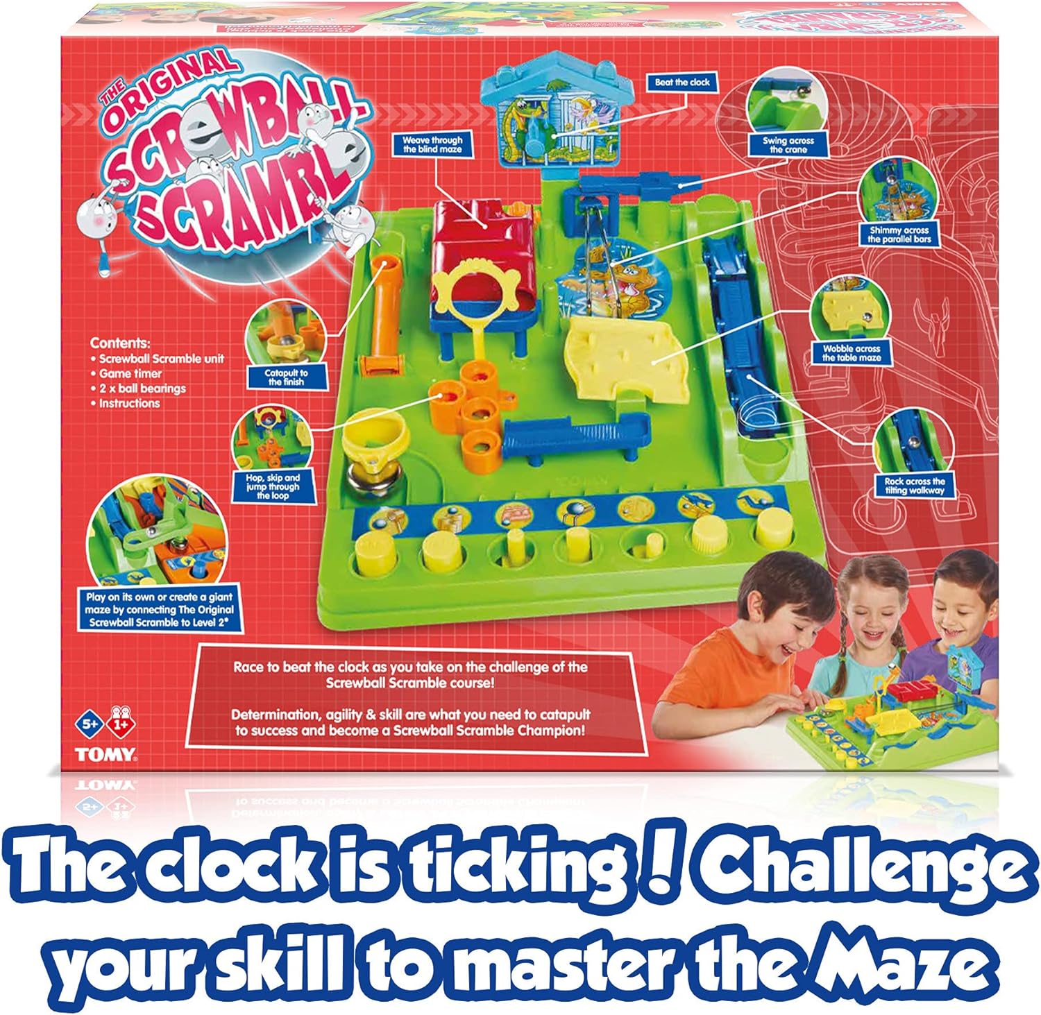 TOMY Screwball Scramble Classic Retro Children's Preschool Action Board Game, Puzzle Board Family Game, Kids Game For 5, 6, 7, 8 and 9 Year Old Boys and Girls, Packaging May Vary - Amazing Gadgets Outlet