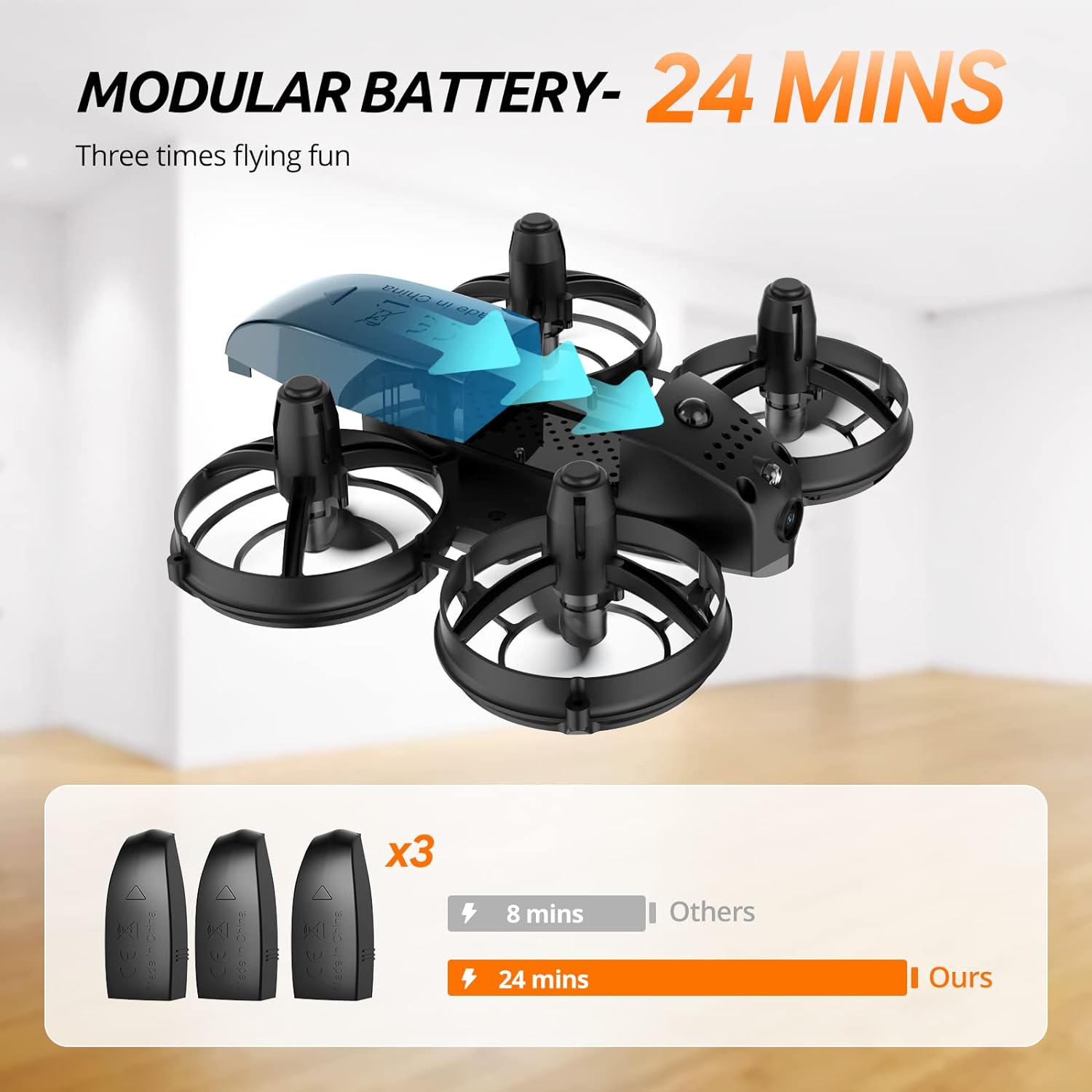 Tomzon A24W Mini Drone for Kids Beginner with 1080P Camera, RC Drone with Battle Mode, 3 Modular Batteries, 3D Flip, Headless Mode, 3 Speeds, High - speed Rotation, Best Gift for Boy & Girl - Amazing Gadgets Outlet