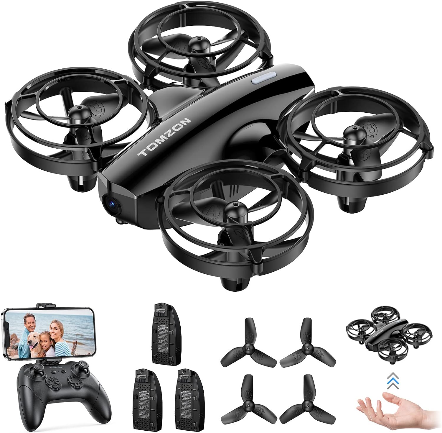 Tomzon A24W Mini Drone for Kids Beginner with 1080P Camera, RC Drone with Battle Mode, 3 Modular Batteries, 3D Flip, Headless Mode, 3 Speeds, High - speed Rotation, Best Gift for Boy & Girl - Amazing Gadgets Outlet