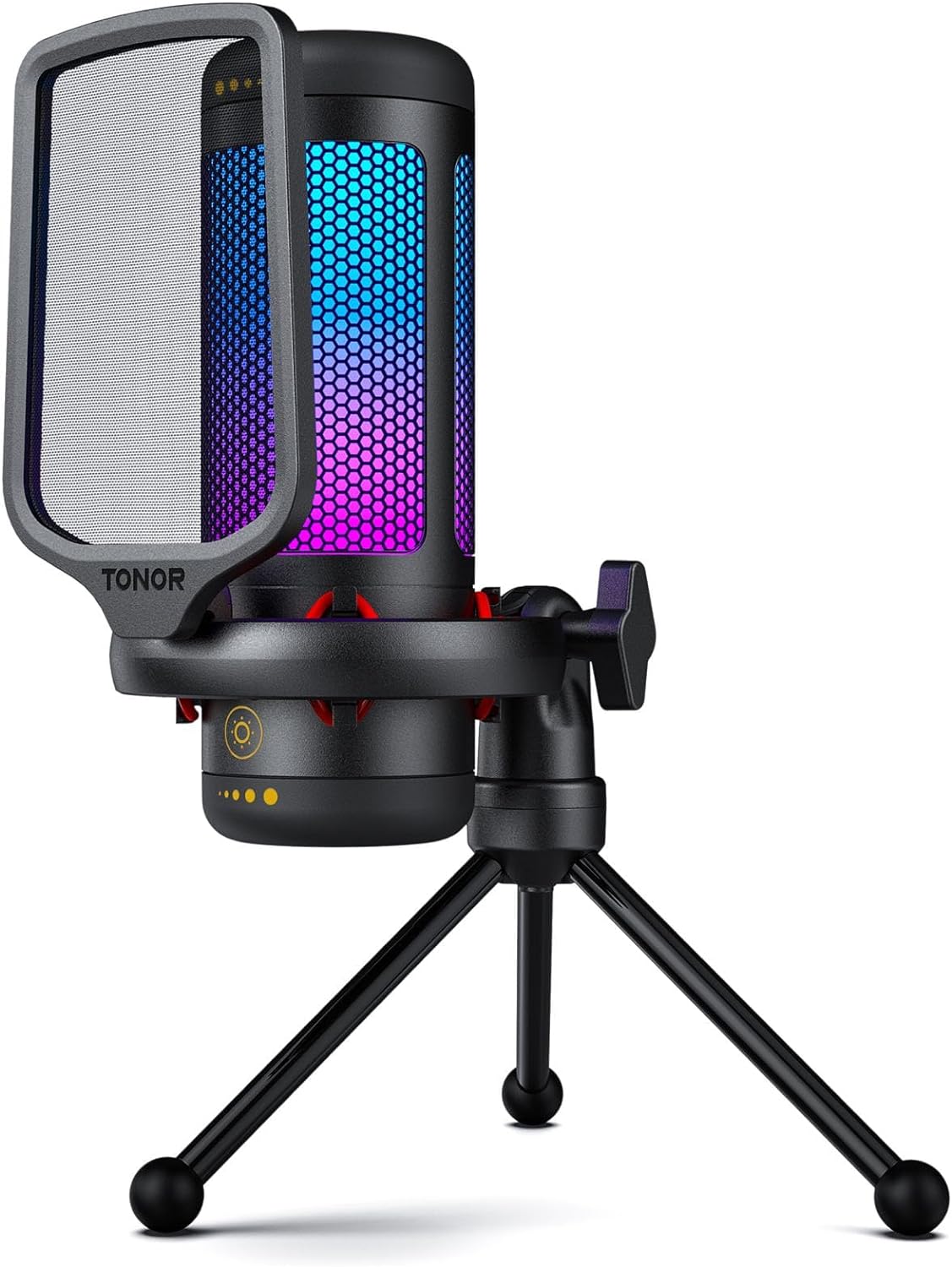 TONOR Gaming USB Microphone with Adjustable RGB Modes & Brightness, Condenser PC Mic with Boom Arm for Streaming Podcast Recording Studio Singing Youtube Compatiple with Computer/Laptop/Mac/PS4 TC310+ - Amazing Gadgets Outlet