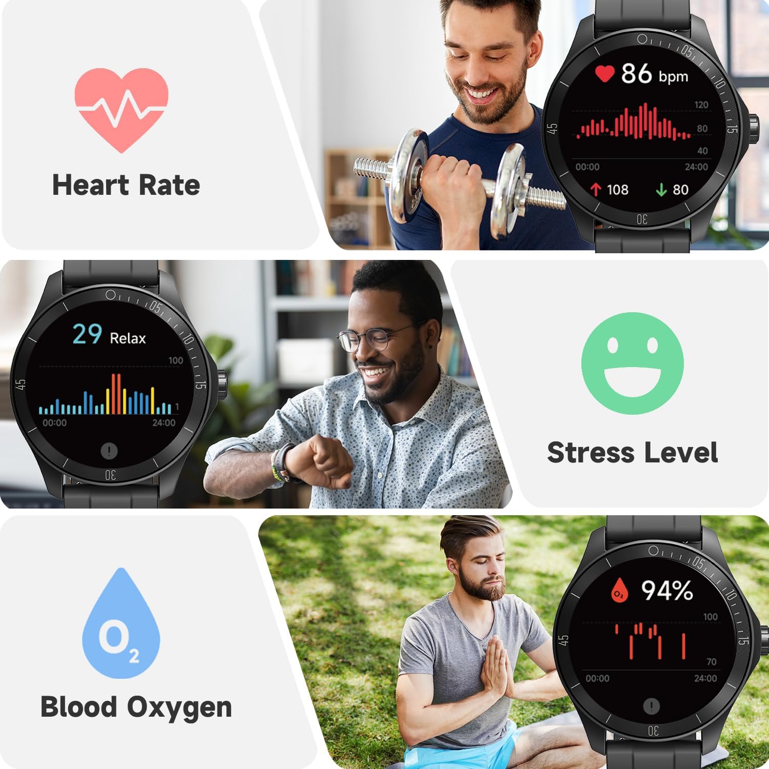 TOOBUR Smart Watch for Men Alexa Built - in, 44mm Fitness Tracker with Answer/Make Calls, IP68 Waterproof/Heart Rate/Sleep Tracker/100 Sports, Fitness Watch Compatible Android iOS - Amazing Gadgets Outlet