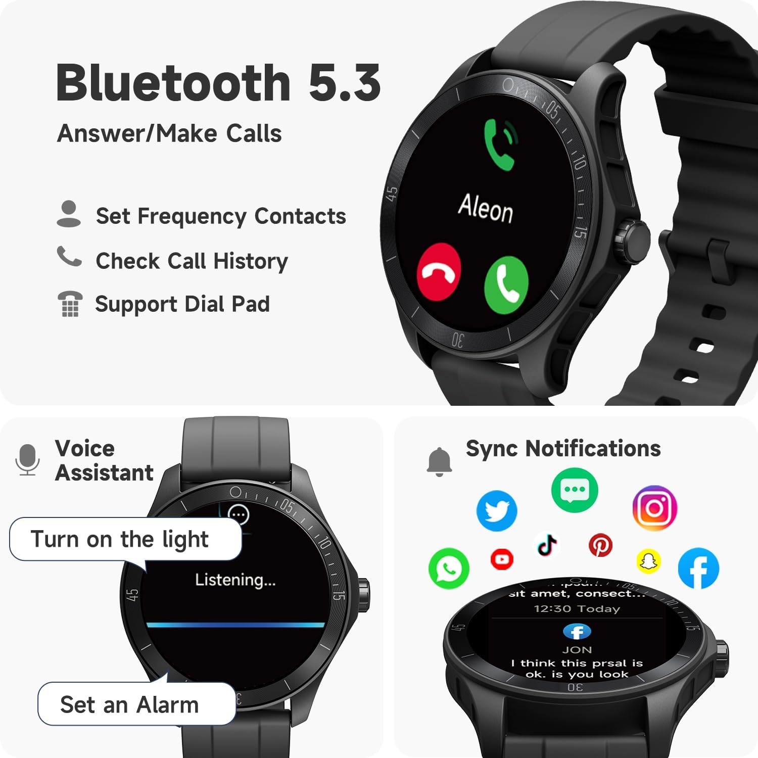 TOOBUR Smart Watch for Men Alexa Built - in, 44mm Fitness Tracker with Answer/Make Calls, IP68 Waterproof/Heart Rate/Sleep Tracker/100 Sports, Fitness Watch Compatible Android iOS - Amazing Gadgets Outlet