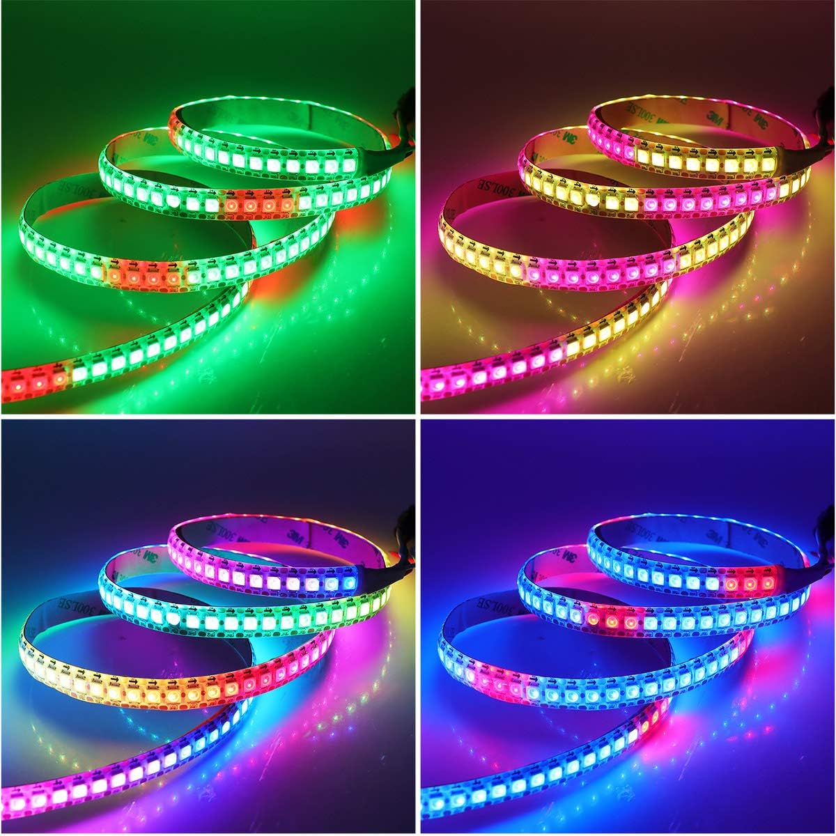 TOPAI WS2812B RGB LED Pixel Strip 1M 144LEDs, SMD 5050 IC 5V Individually Addressable White PCB IP20 NO - Waterproof Cuttable Smart Flexible LED Lighting - Amazing Gadgets Outlet