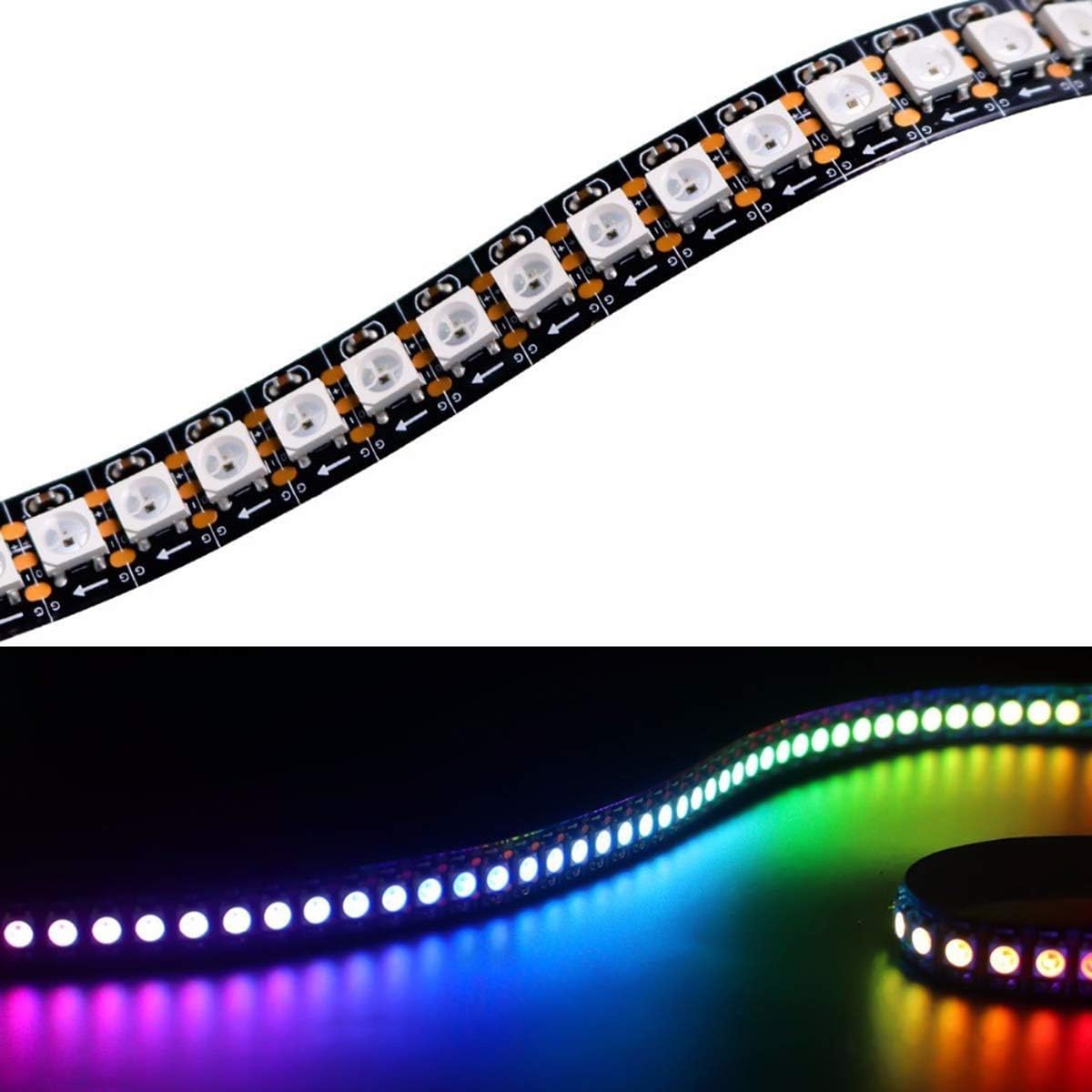 TOPAI WS2812B RGB LED Pixel Strip 1M 144LEDs, SMD 5050 IC 5V Individually Addressable White PCB IP20 NO - Waterproof Cuttable Smart Flexible LED Lighting - Amazing Gadgets Outlet