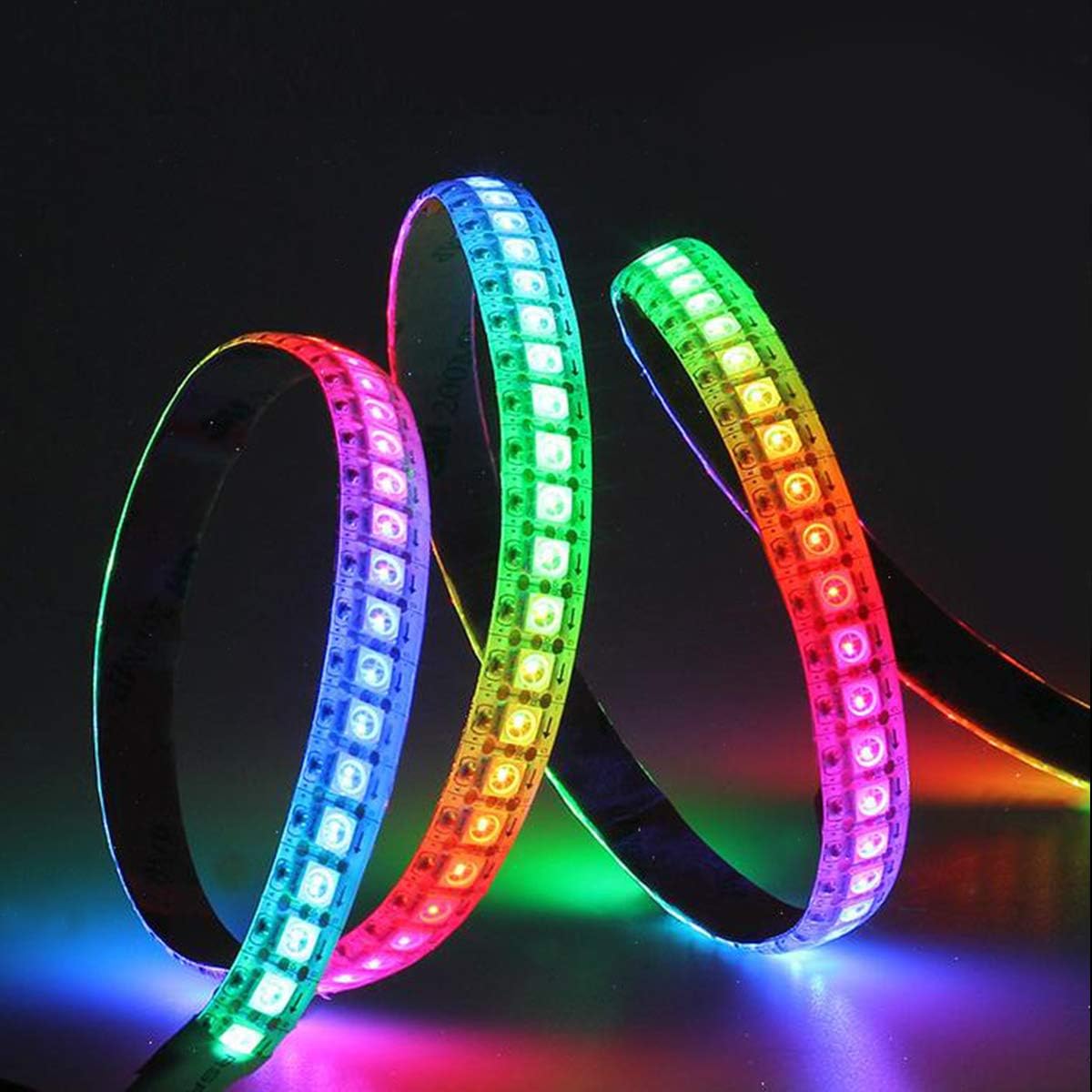 TOPAI WS2812B RGB LED Pixel Strip 1M 144LEDs, SMD 5050 IC 5V Individually Addressable White PCB IP20 NO - Waterproof Cuttable Smart Flexible LED Lighting - Amazing Gadgets Outlet