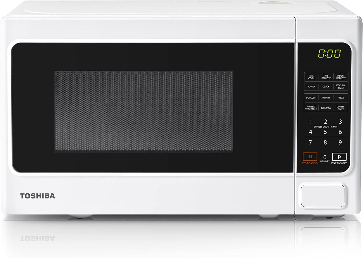 Toshiba 800w 20L Microwave Oven with 8 Auto Menus, 5 Power Levels, Mute Function, and LED Cavity Light - Black - MW2 - AM20PF(BK) - Amazing Gadgets Outlet