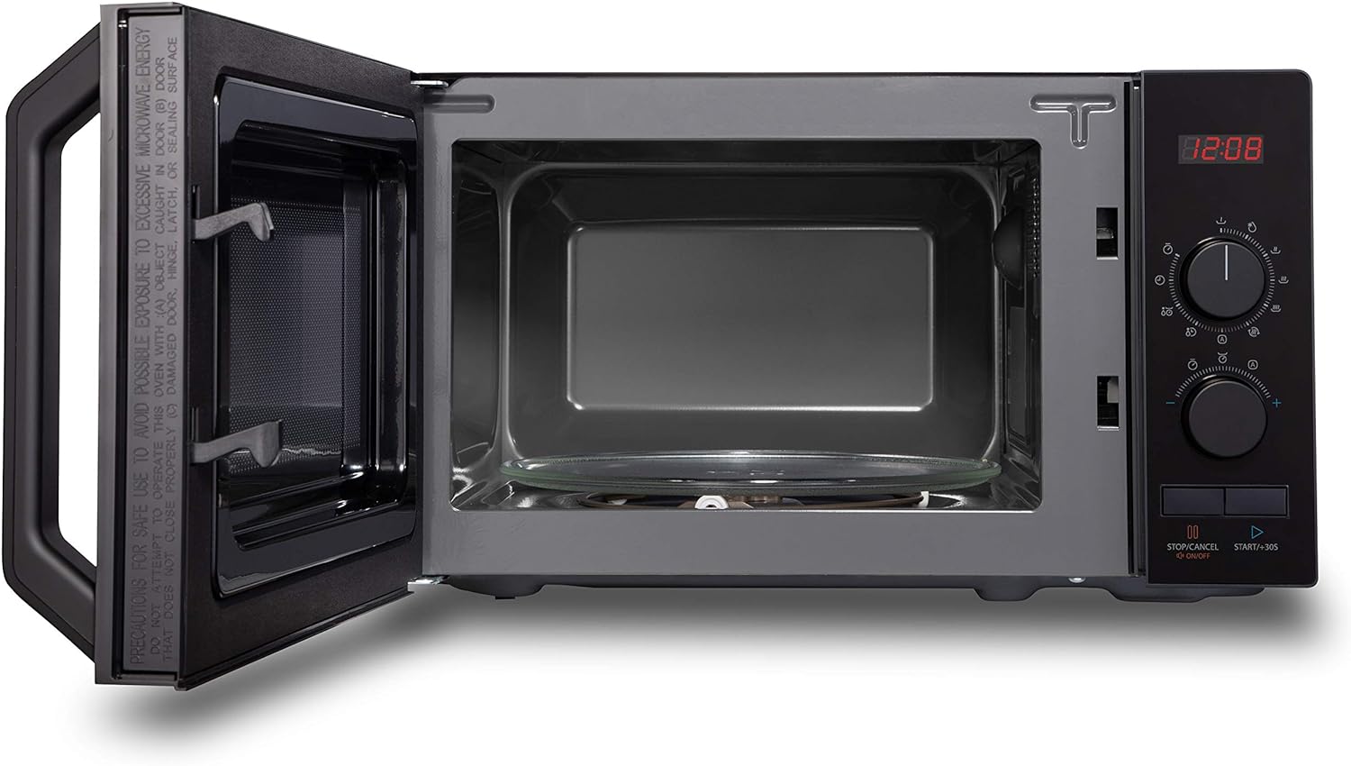 Toshiba 800w 20L Microwave Oven with 8 Auto Menus, 5 Power Levels, Mute Function, and LED Cavity Light - Black - MW2 - AM20PF(BK) - Amazing Gadgets Outlet