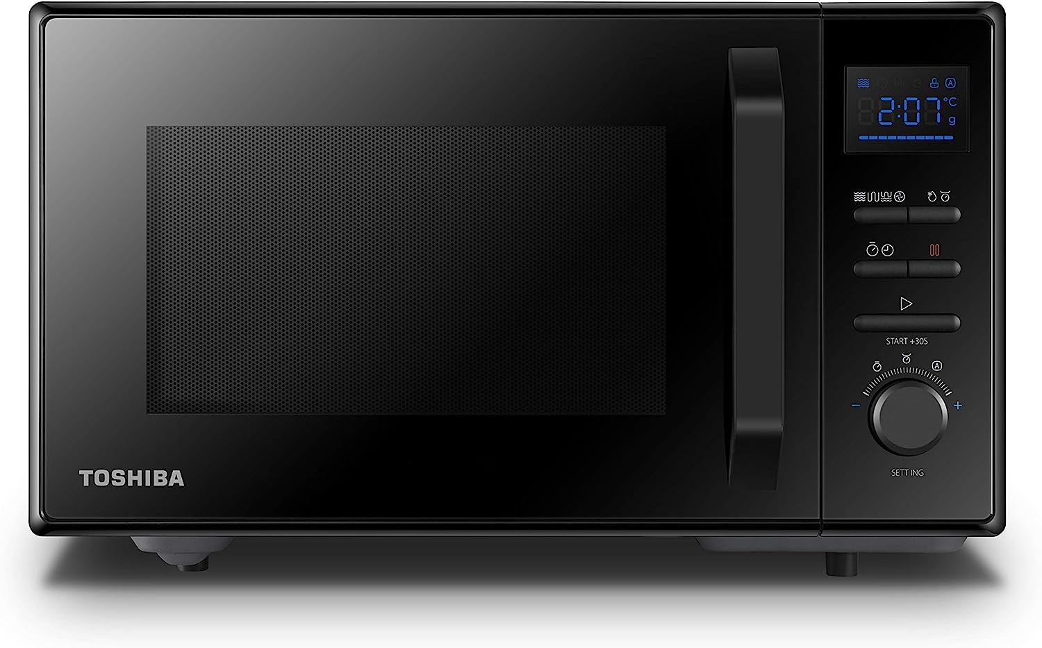 Toshiba 800w 23L Microwave Oven with Digital Display, Auto Defrost, One - Touch Express Cook, 6 Pre - Programmed Auto Cook Settings, and Easy Clean - Stainless Steel - ML - EM23P(SS) - Amazing Gadgets Outlet