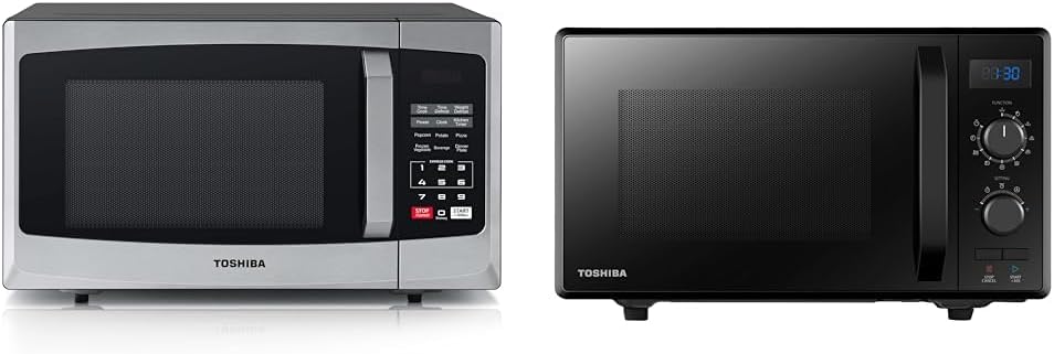 Toshiba 800w 23L Microwave Oven with Digital Display, Auto Defrost, One - Touch Express Cook, 6 Pre - Programmed Auto Cook Settings, and Easy Clean - Stainless Steel - ML - EM23P(SS) - Amazing Gadgets Outlet