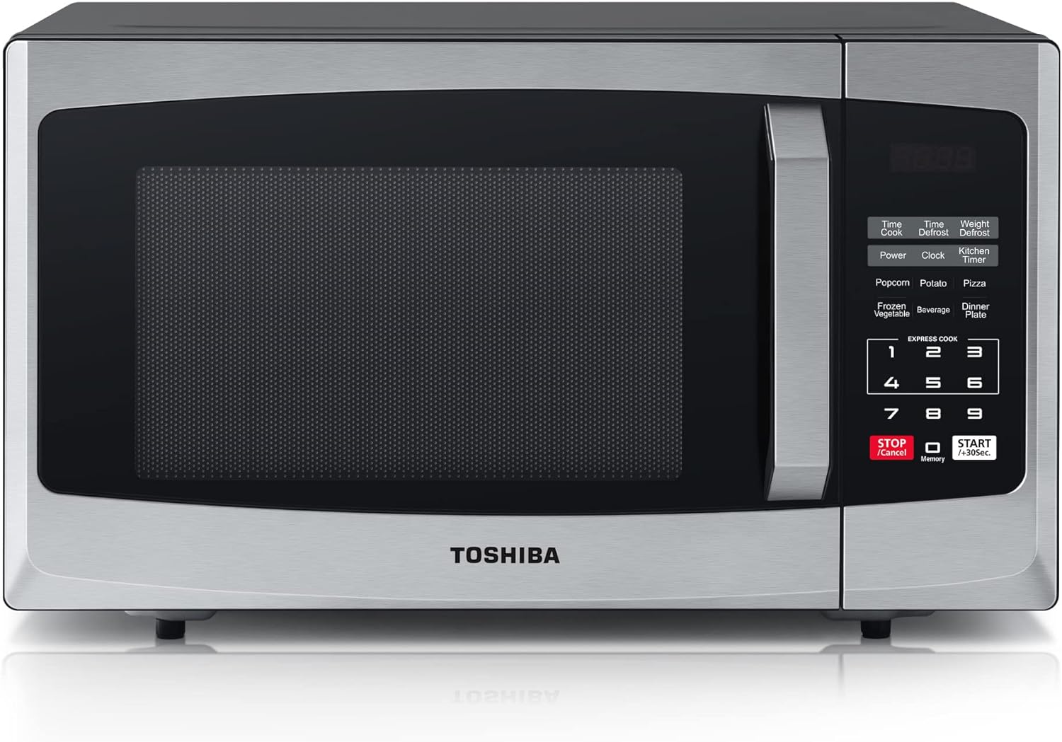 Toshiba 800w 23L Microwave Oven with Digital Display, Auto Defrost, One - Touch Express Cook, 6 Pre - Programmed Auto Cook Settings, and Easy Clean - Stainless Steel - ML - EM23P(SS) - Amazing Gadgets Outlet