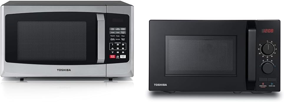 Toshiba 800w 23L Microwave Oven with Digital Display, Auto Defrost, One - Touch Express Cook, 6 Pre - Programmed Auto Cook Settings, and Easy Clean - Stainless Steel - ML - EM23P(SS) - Amazing Gadgets Outlet