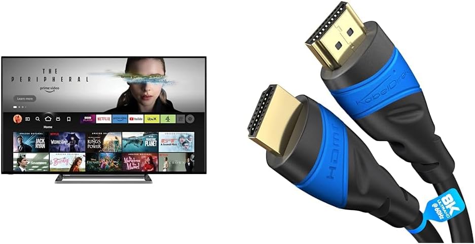 Toshiba UF3D 65 Inch Smart Fire TV 165.1 cm & HDMI Cable 8K / 4K – 0.25m – with A.I.S Shielding – Designed in Germany CableDirect - Amazing Gadgets Outlet