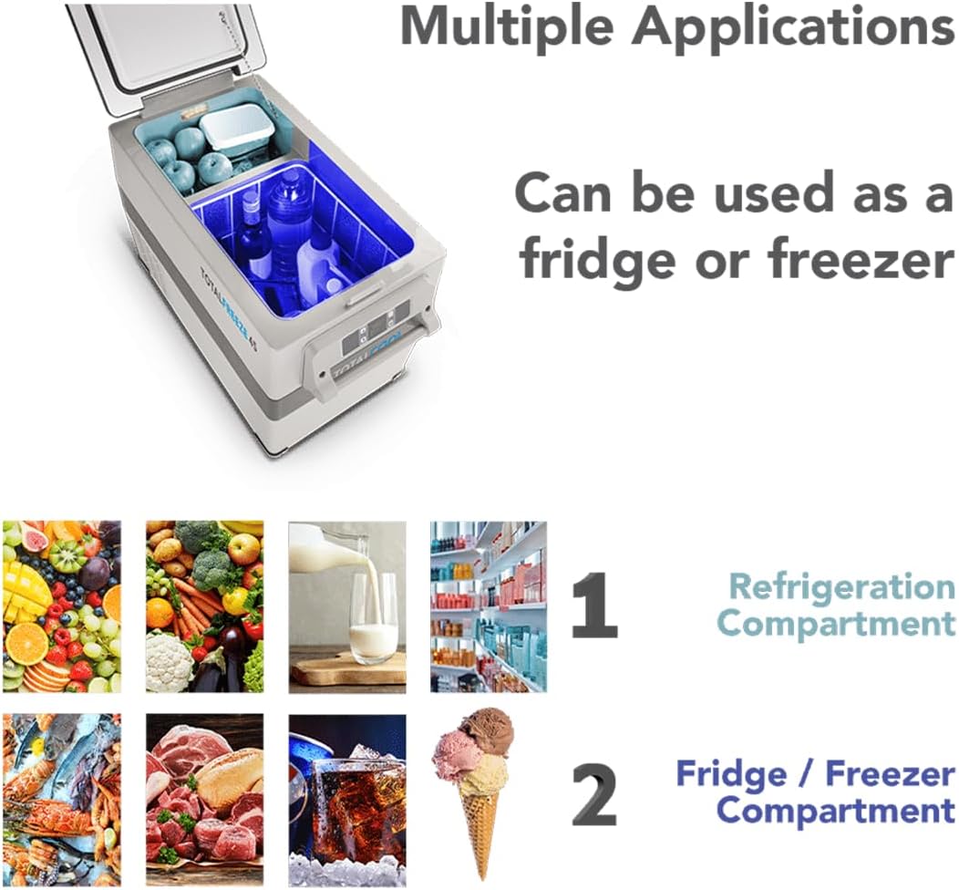 Totalcool UK - TOTALFREEZE | 2 Year Warranty | 12/24 Volt Portable Fridge Freezer | App Controlled Coolbox for Camping, Caravan, Motorhome, Van Life Picnic, Off Grid, Fishing   Import  Single ASIN  Import  Multiple ASIN ×Product customization - Amazing Gadgets Outlet