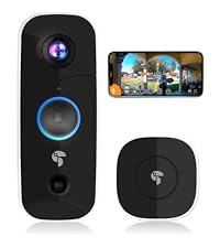 TOUCAN Wireless Video Doorbell Pro with Chime Doorbell | RADAR Motion Detection, XL Recharable Battery, 2K QHD Video Recording with 180° Ultra - Wide View, Two - Way Talk & Siren Alarm - Amazing Gadgets Outlet