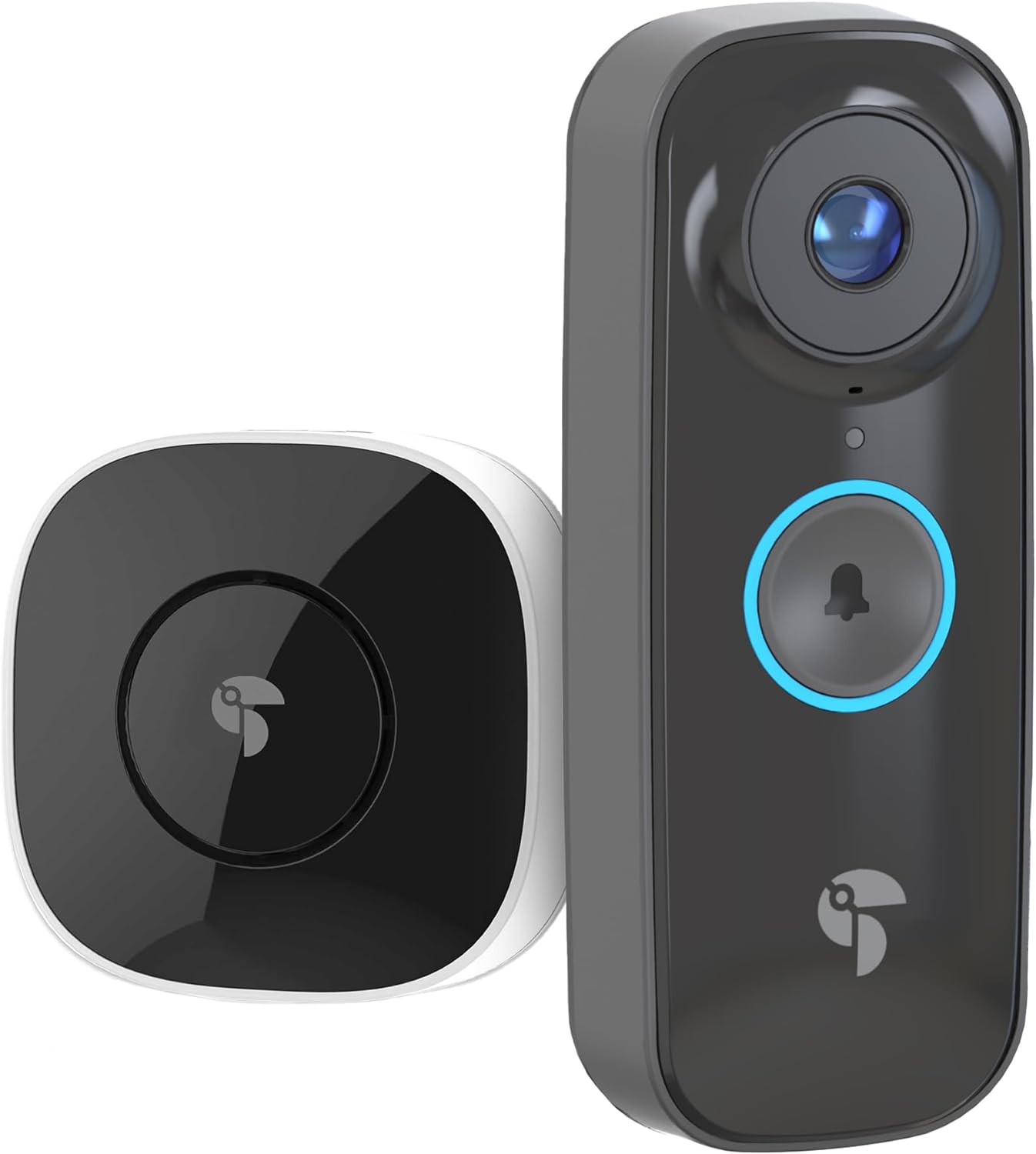 TOUCAN Wireless Video Doorbell Pro with Chime Doorbell | RADAR Motion Detection, XL Recharable Battery, 2K QHD Video Recording with 180° Ultra - Wide View, Two - Way Talk & Siren Alarm - Amazing Gadgets Outlet