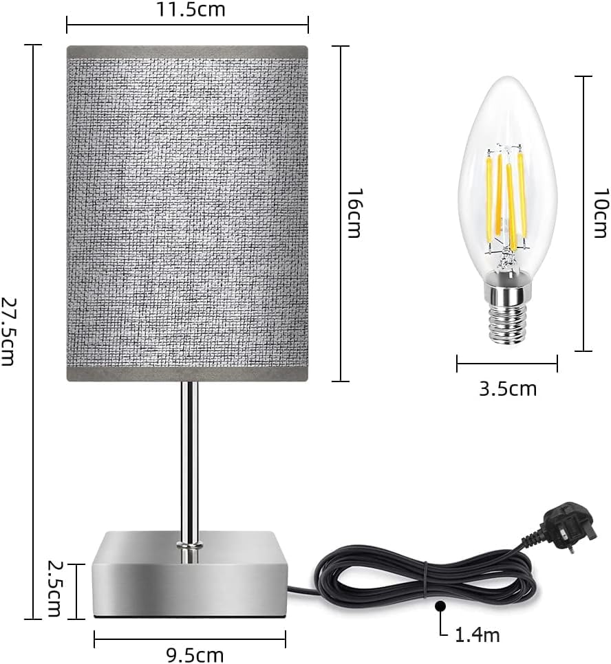 Touch Control Table Lamp, 3 - Way Dimmable Bedside Lamps Nightstand Lamps with Flaxen Fabric Shade for Bedroom Living Room,LED Bulb Included - Amazing Gadgets Outlet