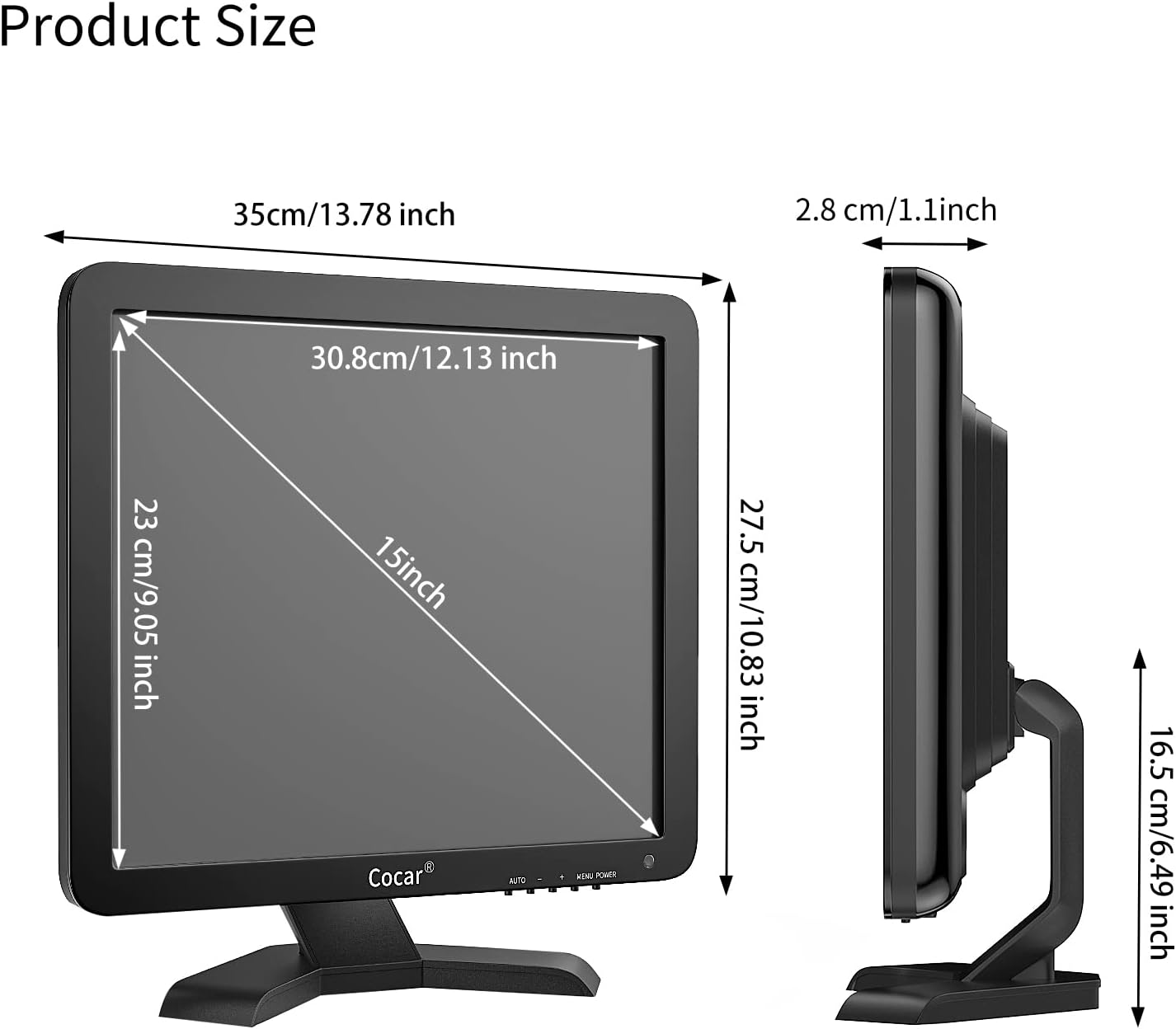 Touchscreen Monitor, 15 inch 1024x768 POS Touchscreen Monitor High Res LED Monitor Built - in Touchscreen Display VGA USB Touch - Screen Monitor for PC POS Cashier Restaurant Bar Coffee Store - Amazing Gadgets Outlet