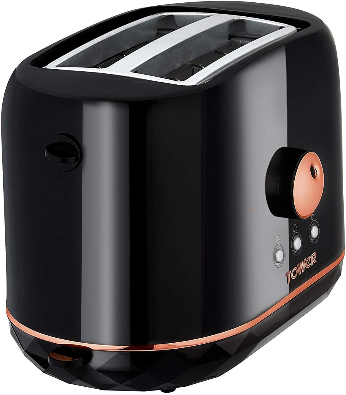 Tower Bottega T20016W 2 Slice Stainless Steel Toaster with Adjustable Browning Control, Defrost and Reheat Settings, White and Rose Gold - Amazing Gadgets Outlet