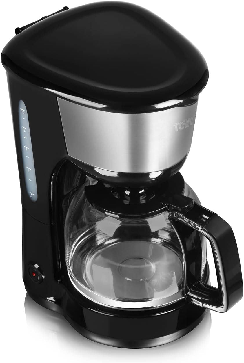 Tower T13005 Filter Coffee Machine with built in coffee grinder, Coarse and Fine Grinding Options, Bean to Cup, 0.6 Litre, 900 W, Black - Amazing Gadgets Outlet