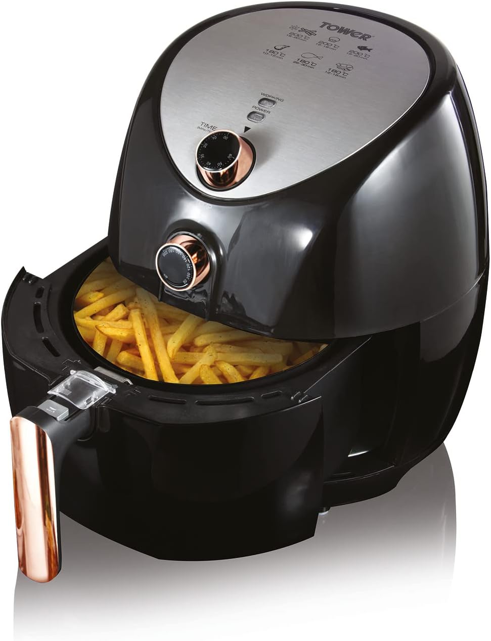 Tower T17021 Family Size Air Fryer with Rapid Air Circulation, 60 - Minute Timer, 4.3L, 1500W, Black   Import  Single ASIN  Import  Multiple ASIN ×Product customization General Description Gallery Reviews Variations Additional details - Amazing Gadgets Outlet