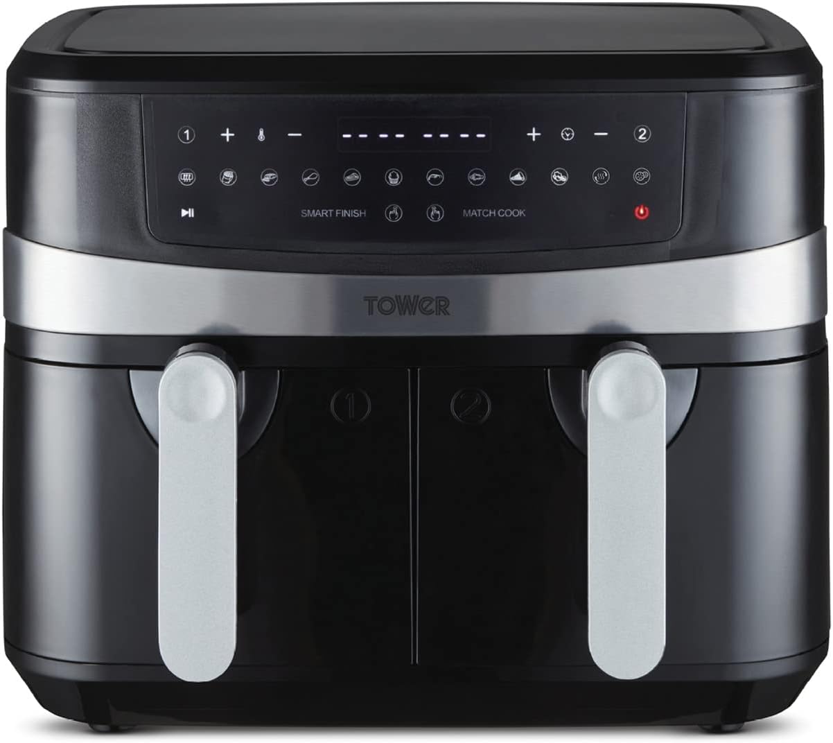 Tower T17088 Vortx 9L Dual Basket Air Fryer with Smart Finish, 2600W, Black - Amazing Gadgets Outlet