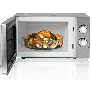 Tower T24015S 800W 20L Microwave with 5 Power Levels and a 30 Minute Timer, Silver - Amazing Gadgets Outlet